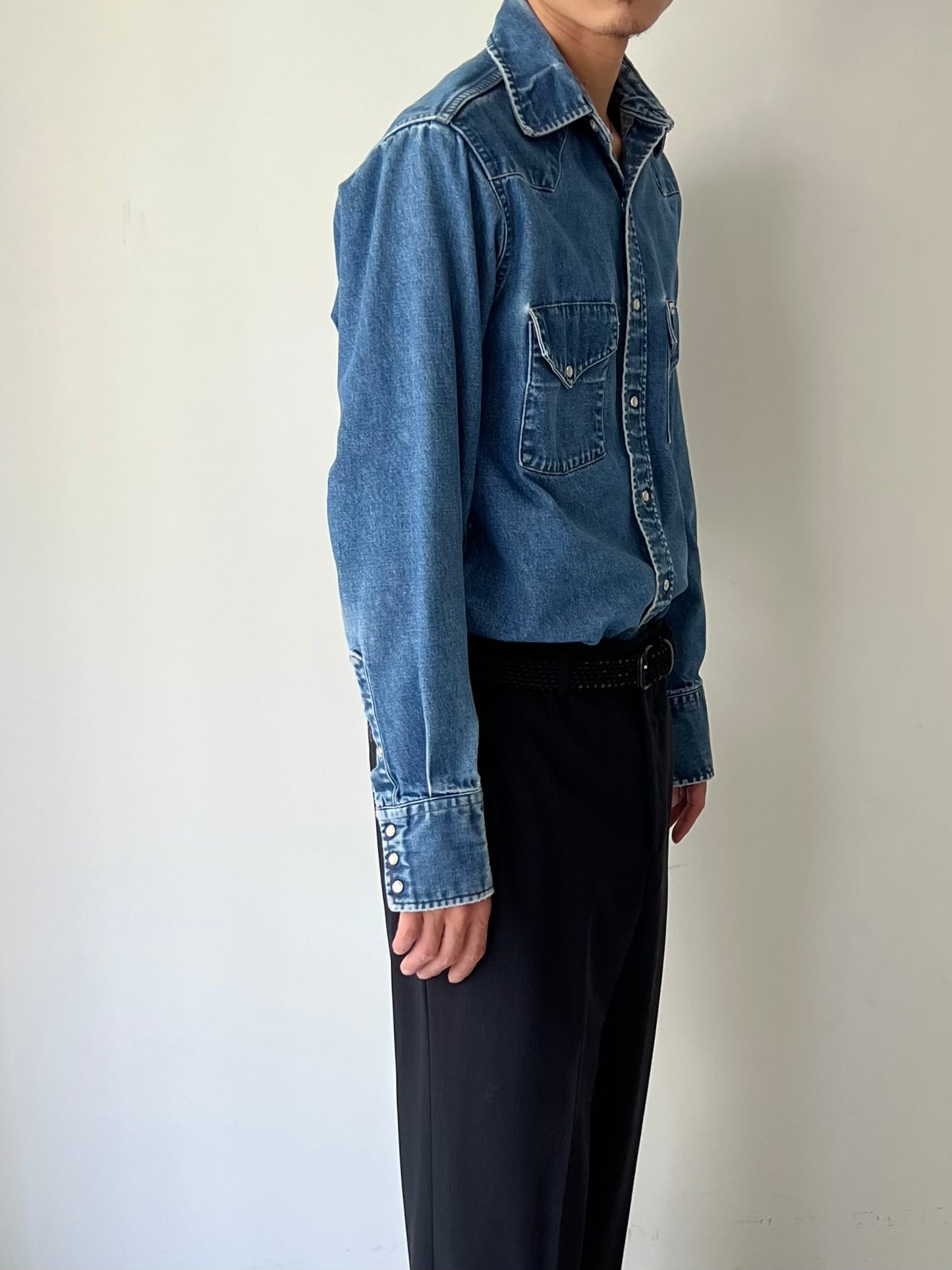 80's carhartt denim western shirt