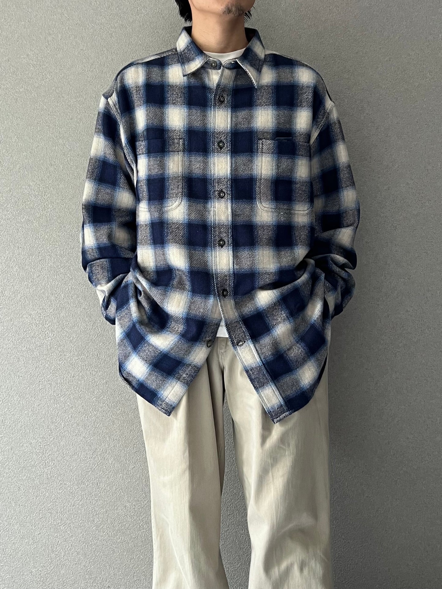 00's ST.JOHN'S BAY flannel shirt "DEAD STOCK"