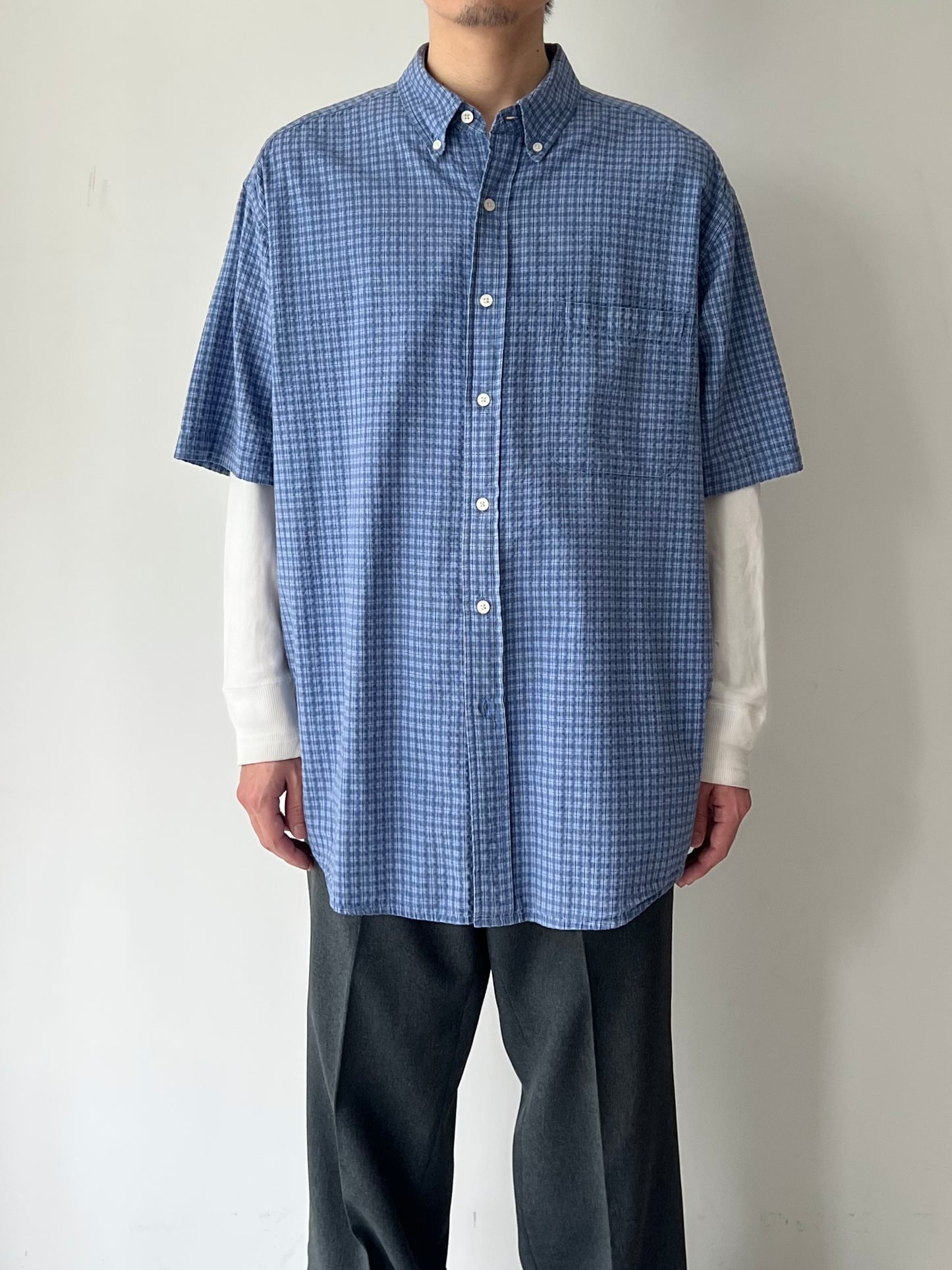 90's Eddie Bauer seersucker shirt