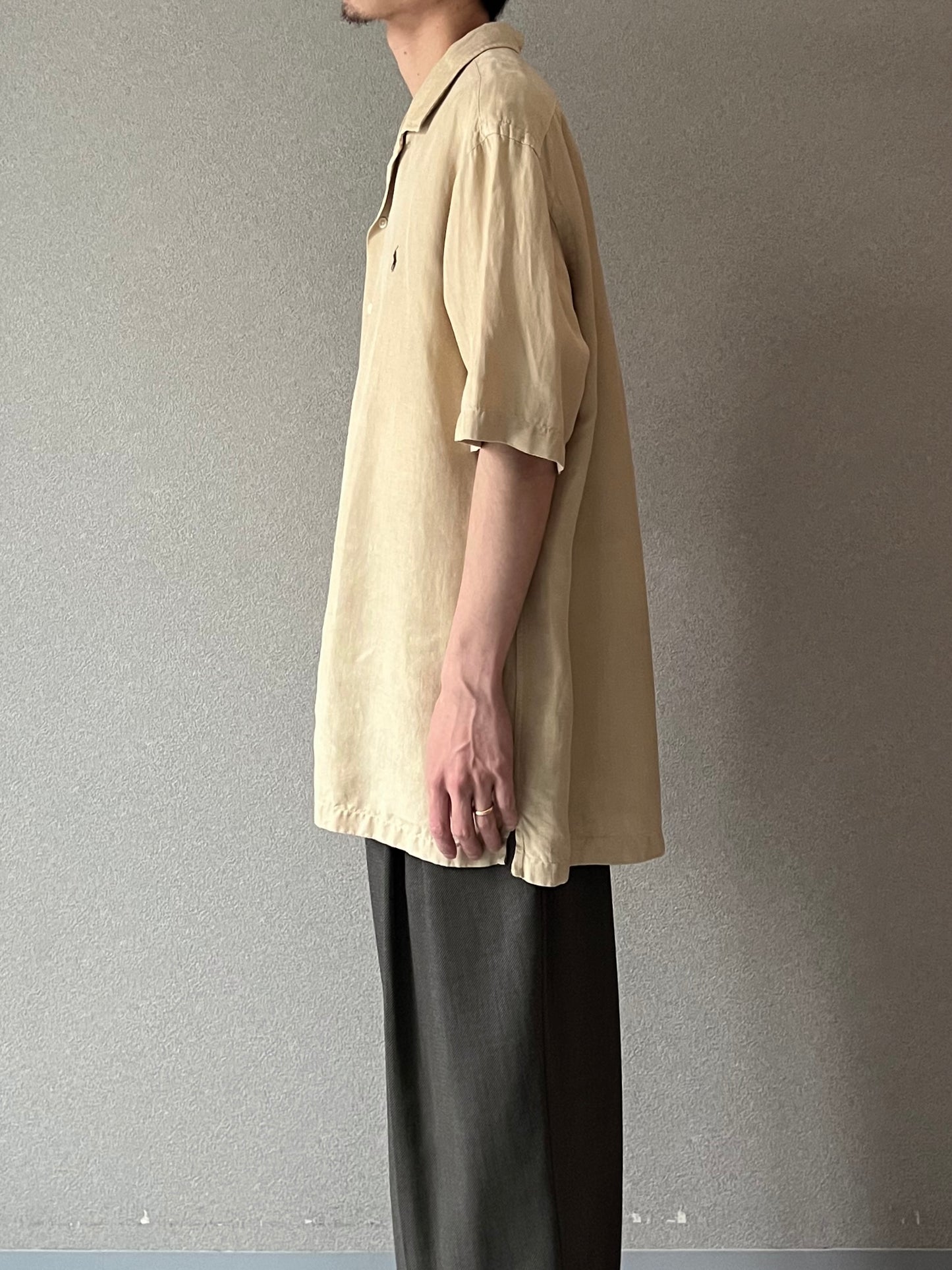 90's Polo Ralph Lauren silk linen open collar shirt