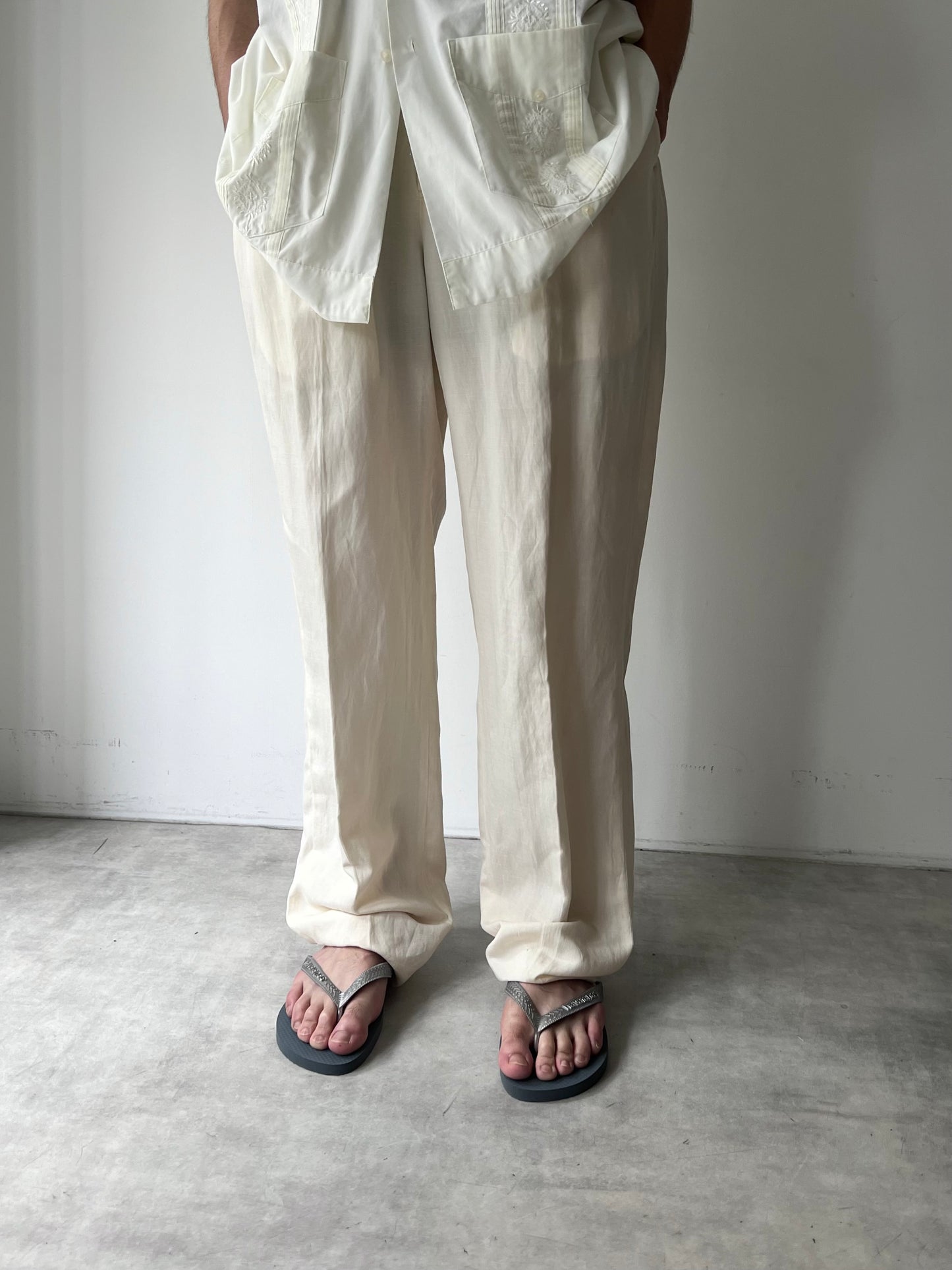 90's Polo Ralph Lauren silk × linen slacks