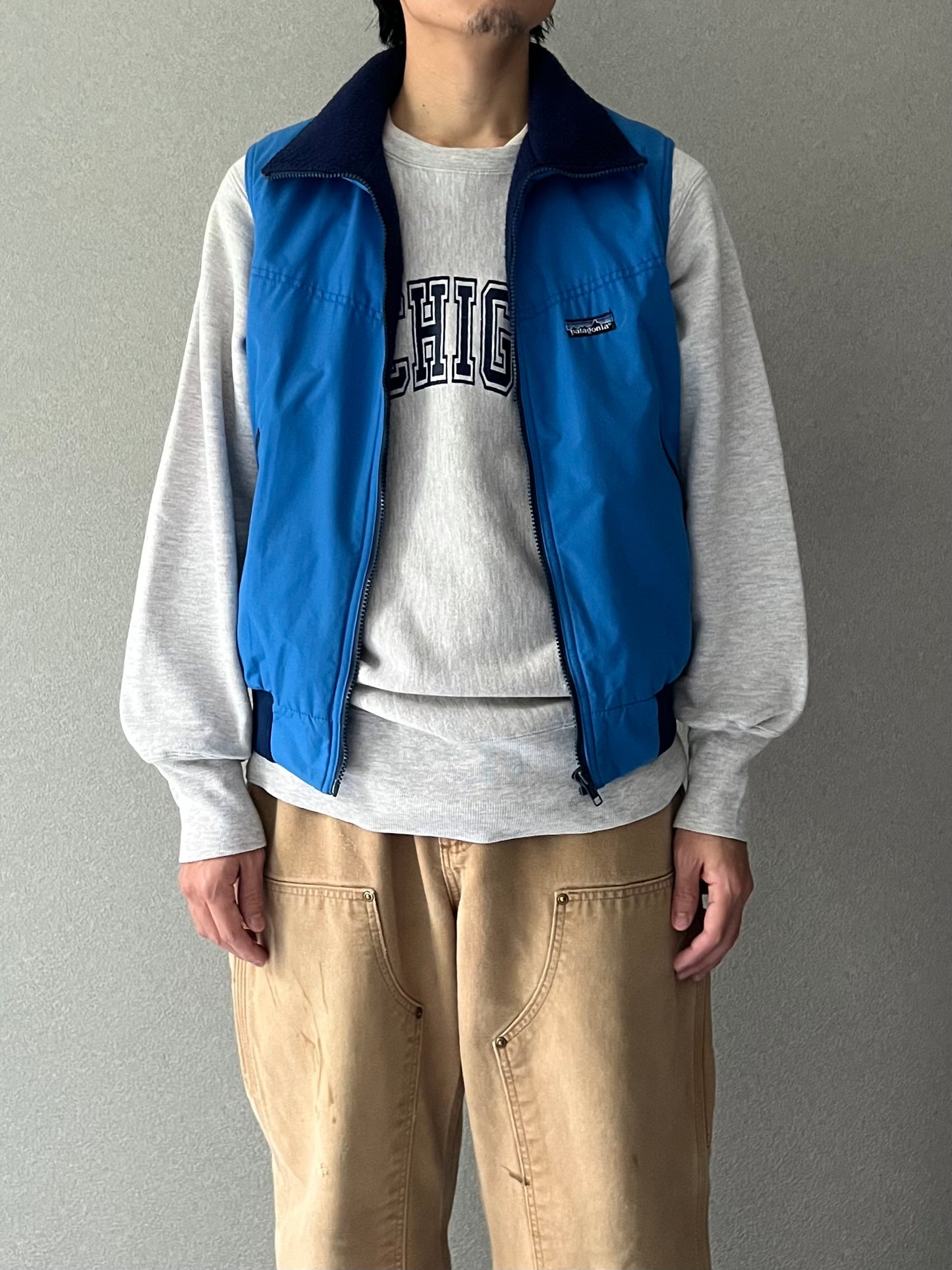 80's patagonia fleece lining nylon vest "Made in CANADA"