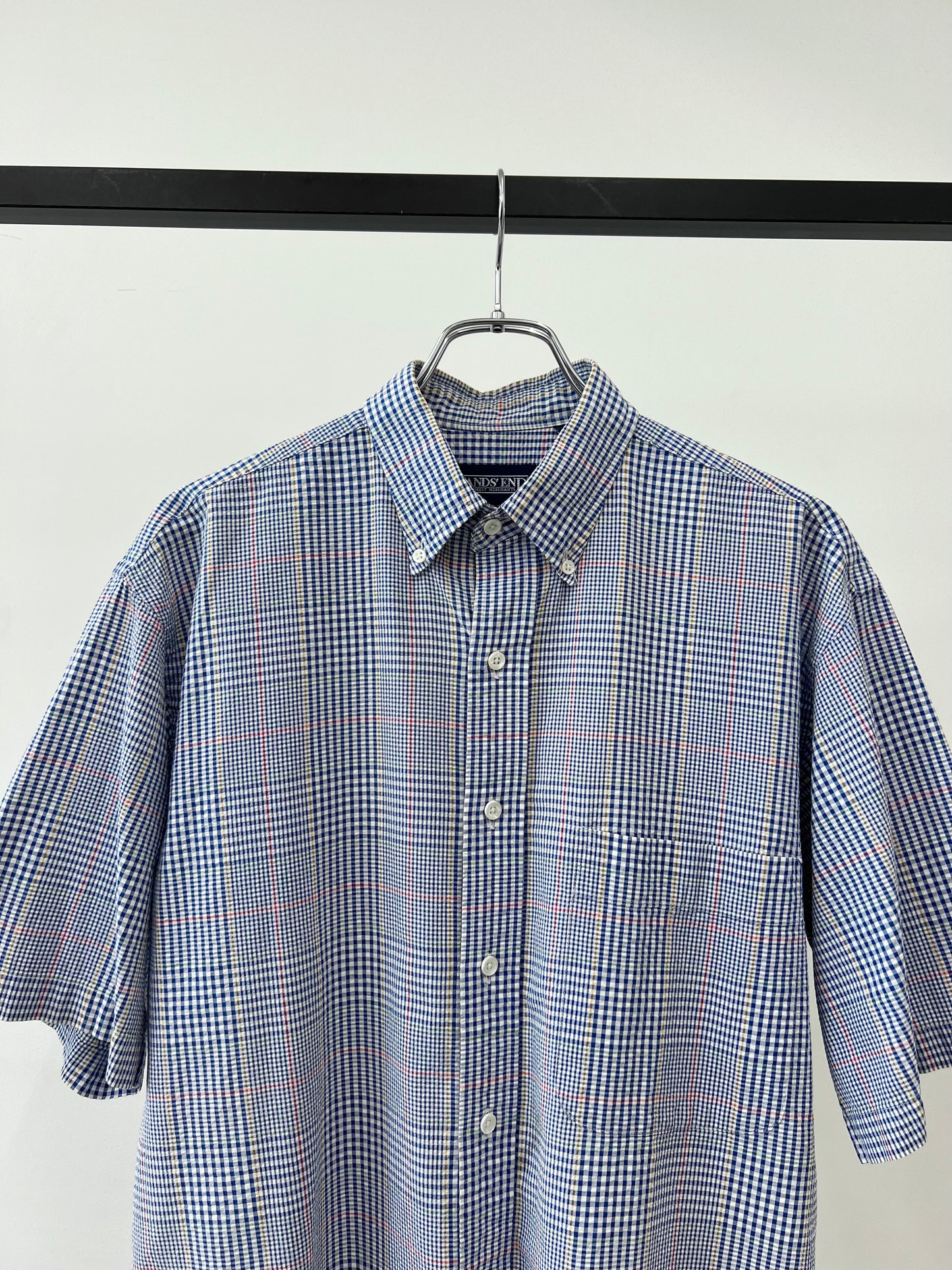 90's LANDS' END S/S seersucker shirt