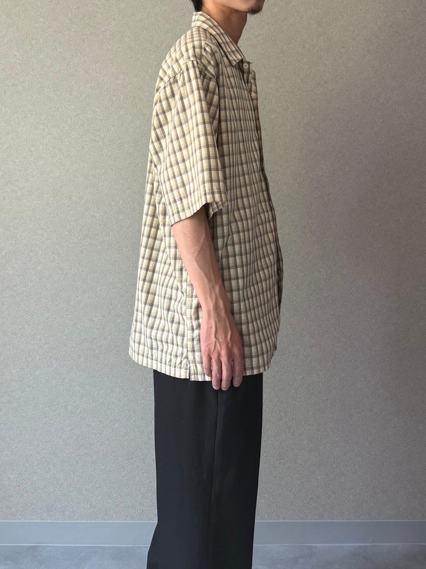 00's HAGGAR rayon open collar shirt