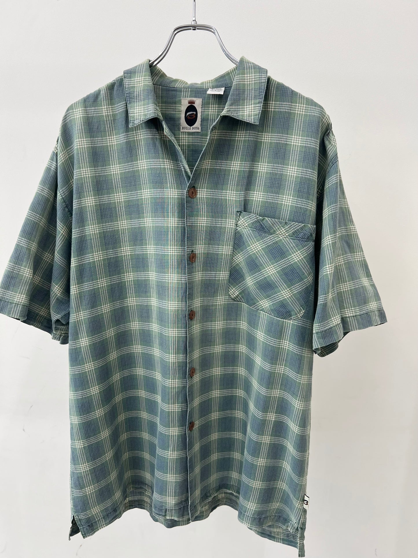 90's BUGLE BOY open collar shirt