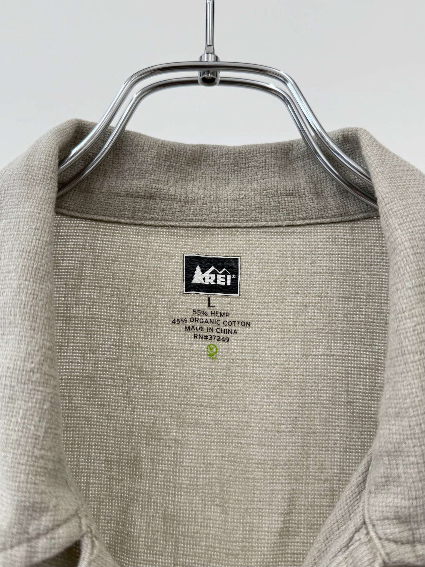 00's REI hemp open coller shirt