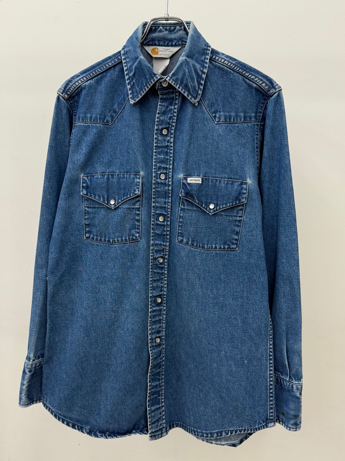 80's carhartt denim western shirt