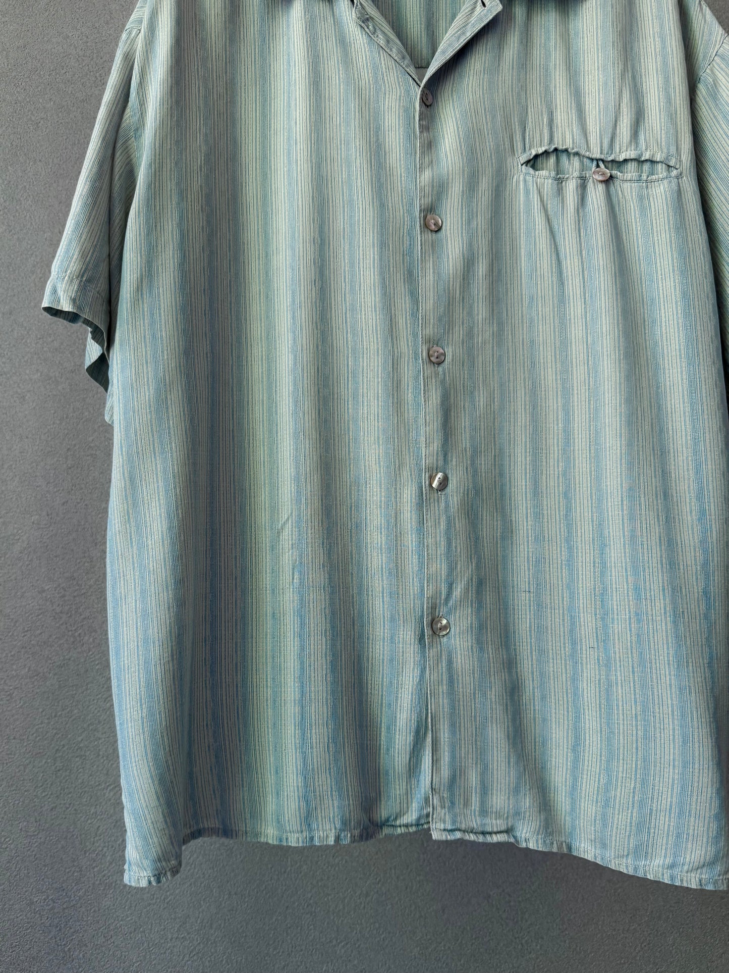 00's GRANT THOMAS silk open collar shirt