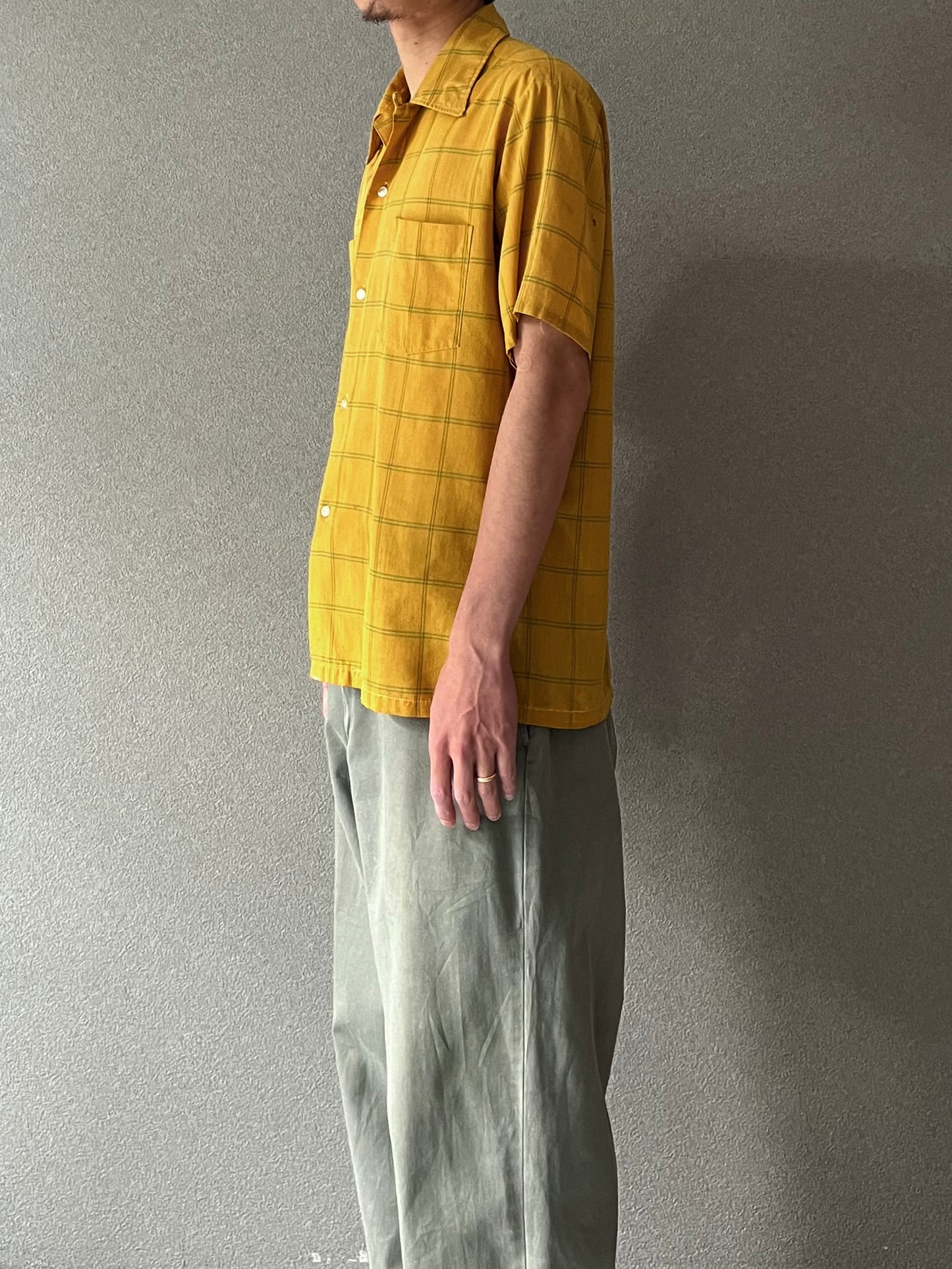 70's TOWNCRAFT open collar shirt
