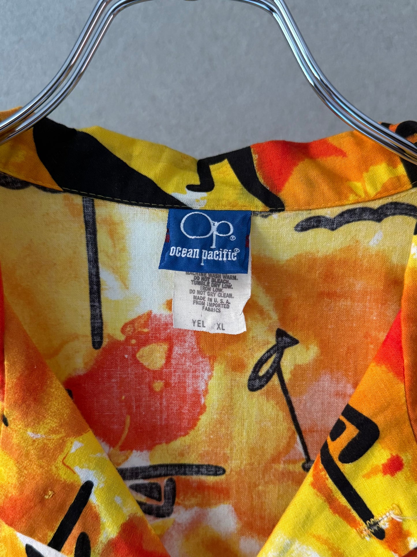 80's OCEAN PACIFIC open collar shirt "Made in USA"