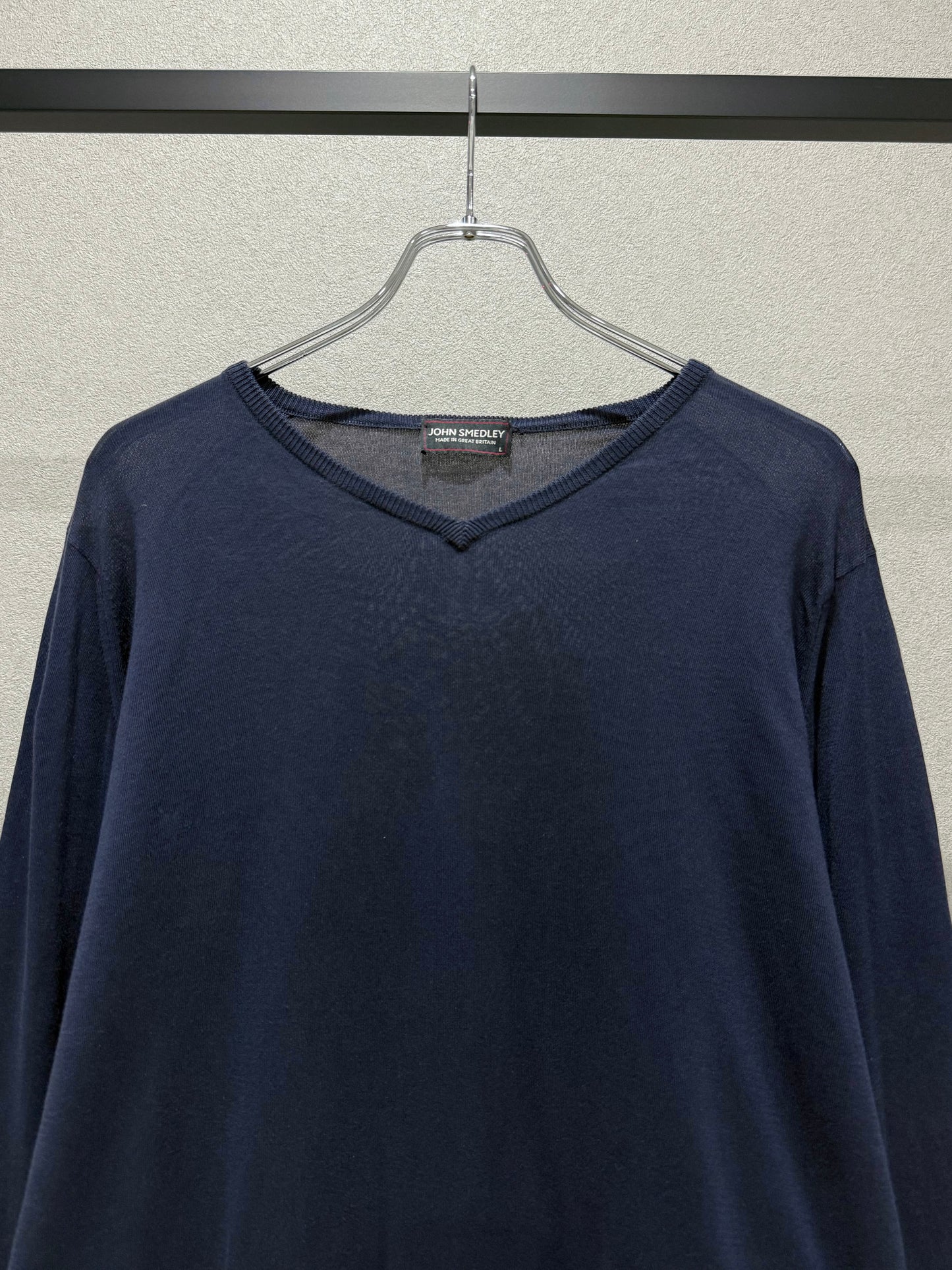 90's JOHN SMEDLEY cotton knit sweater "Made in GREAT BRITAIN"