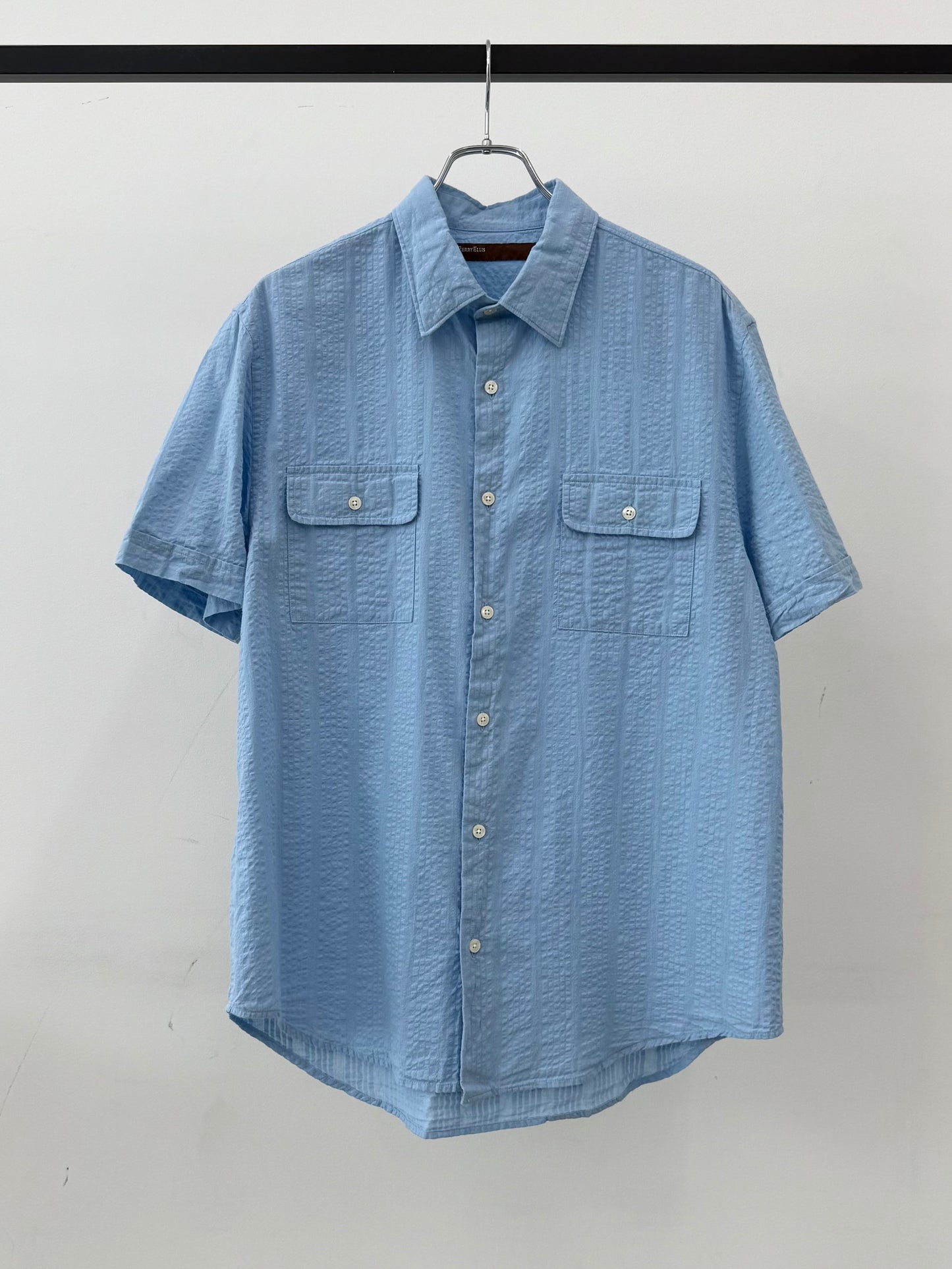 00's PERRY ELLIS seersucker shirt