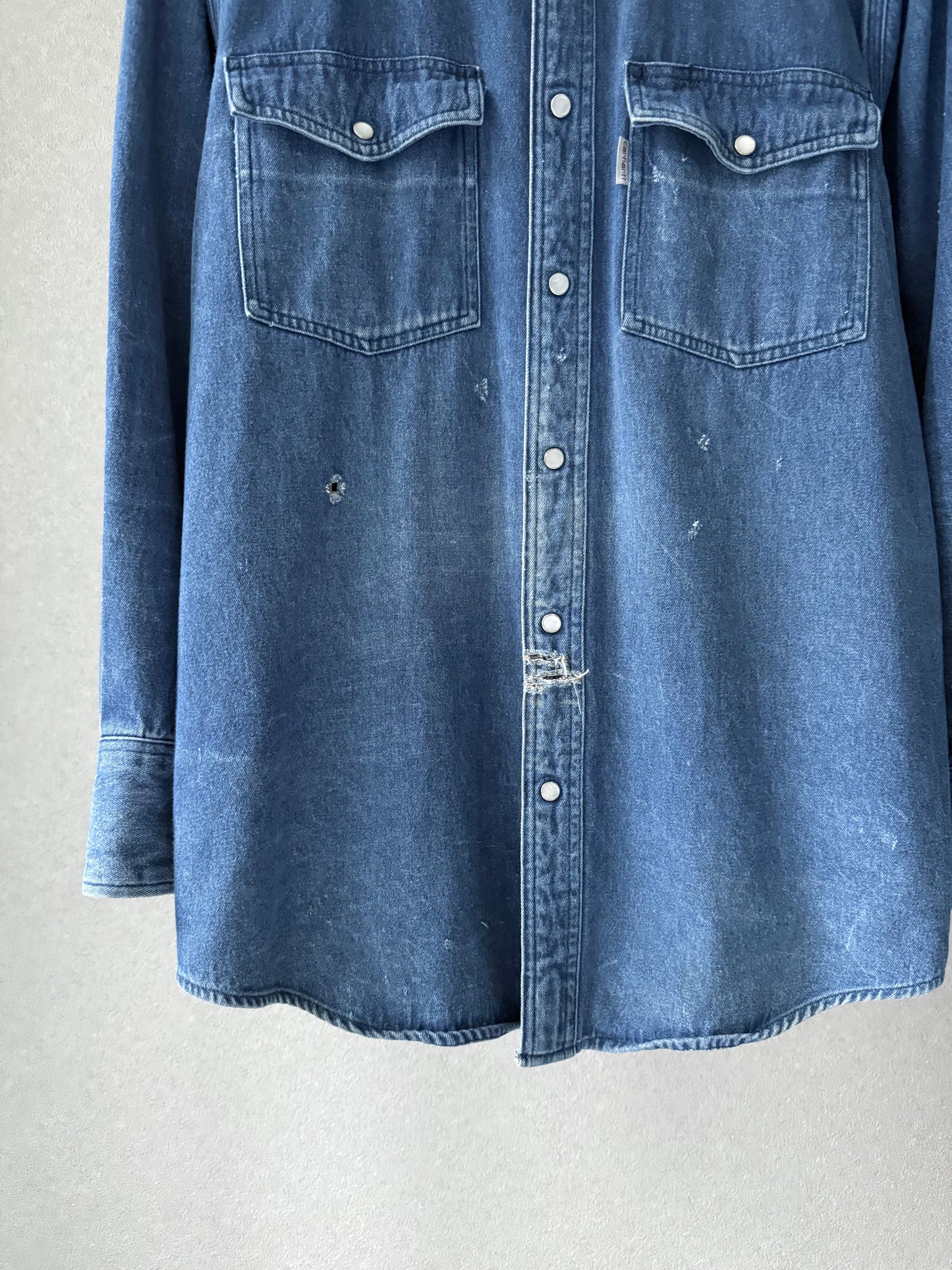 90's carhartt denim western shirt