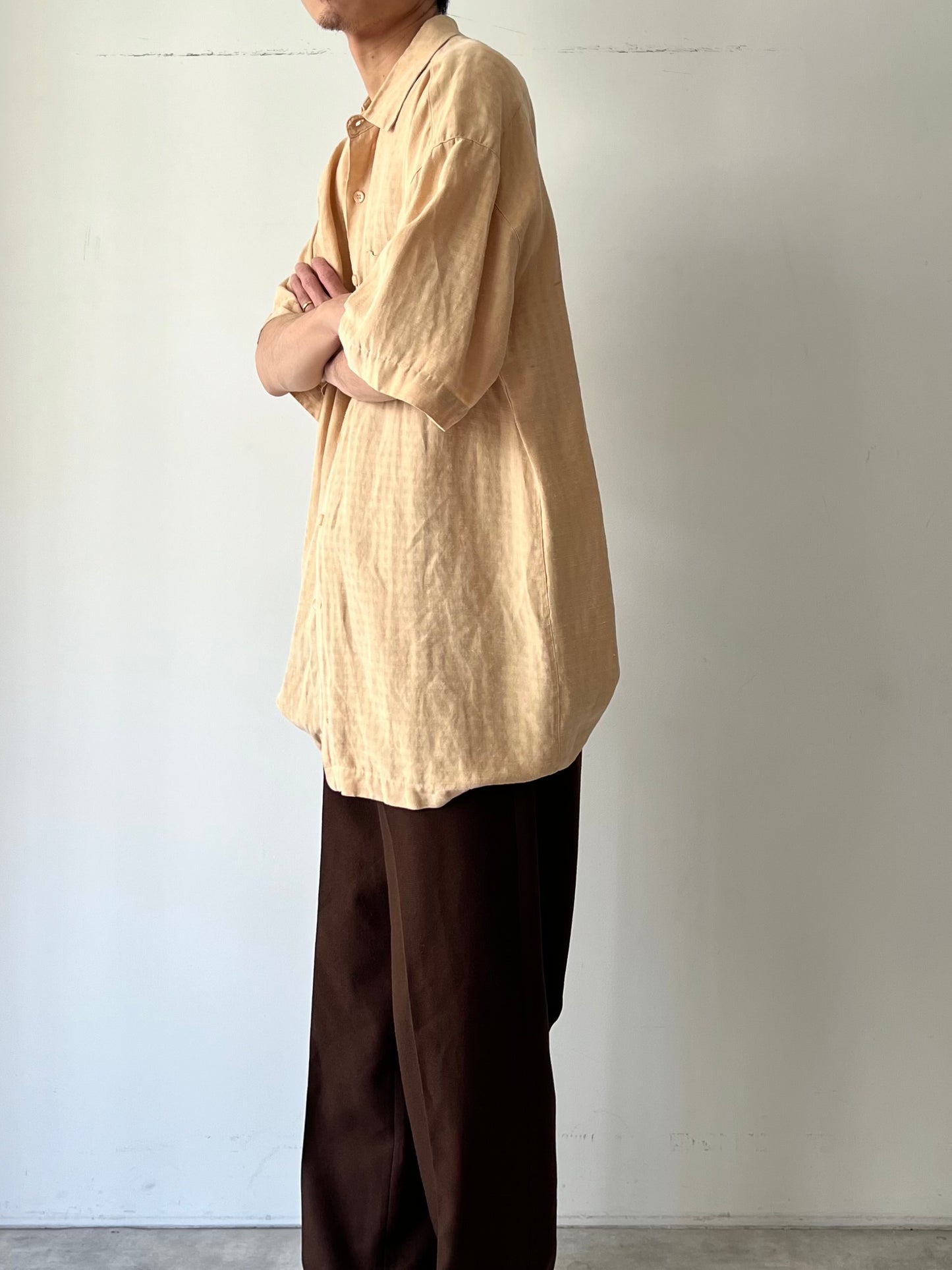 90's Norm Thompson silk × linen shirt