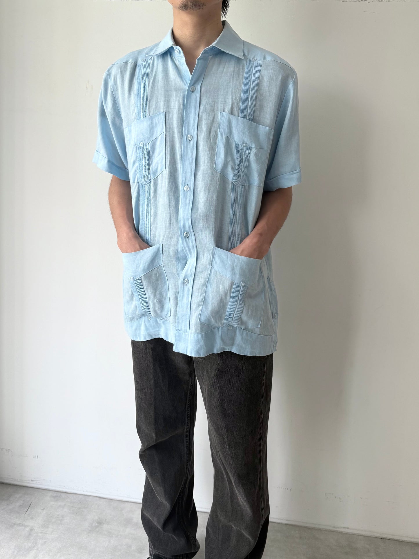 00's MOJITO linen guayabera shirt