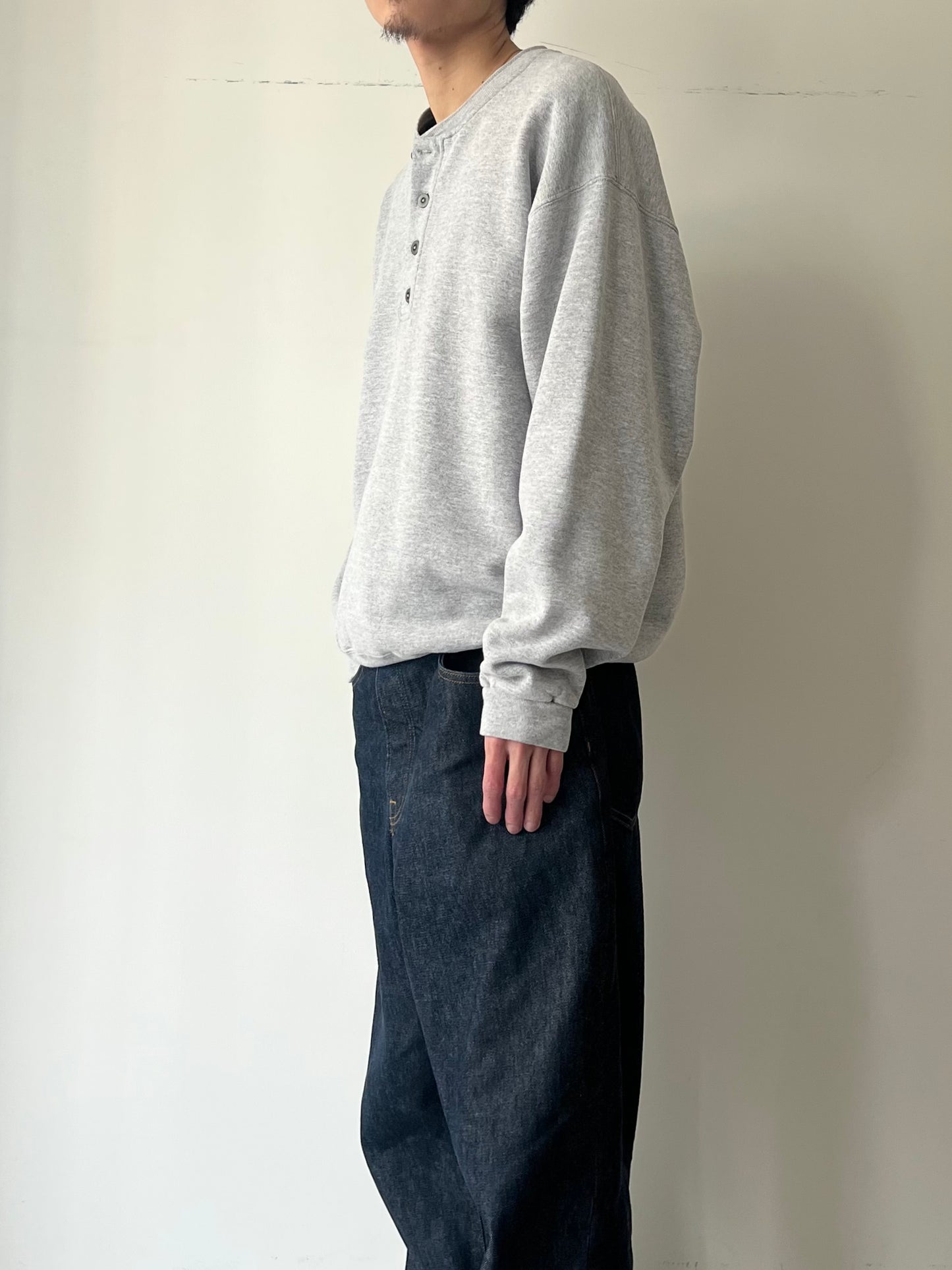 90's RUSSELL henry neck sweater "HIGH COTTON"