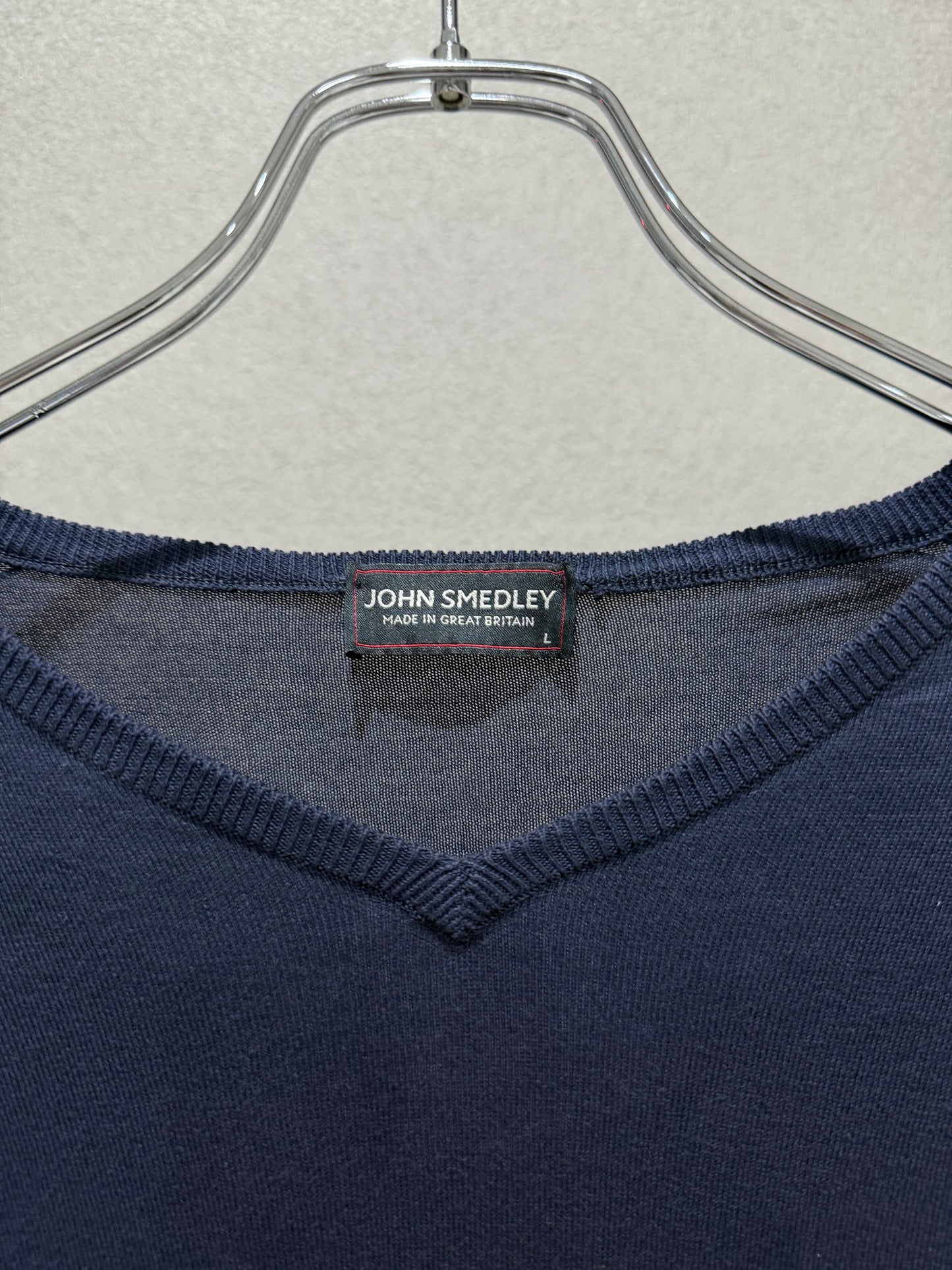 90's JOHN SMEDLEY cotton knit sweater "Made in GREAT BRITAIN"