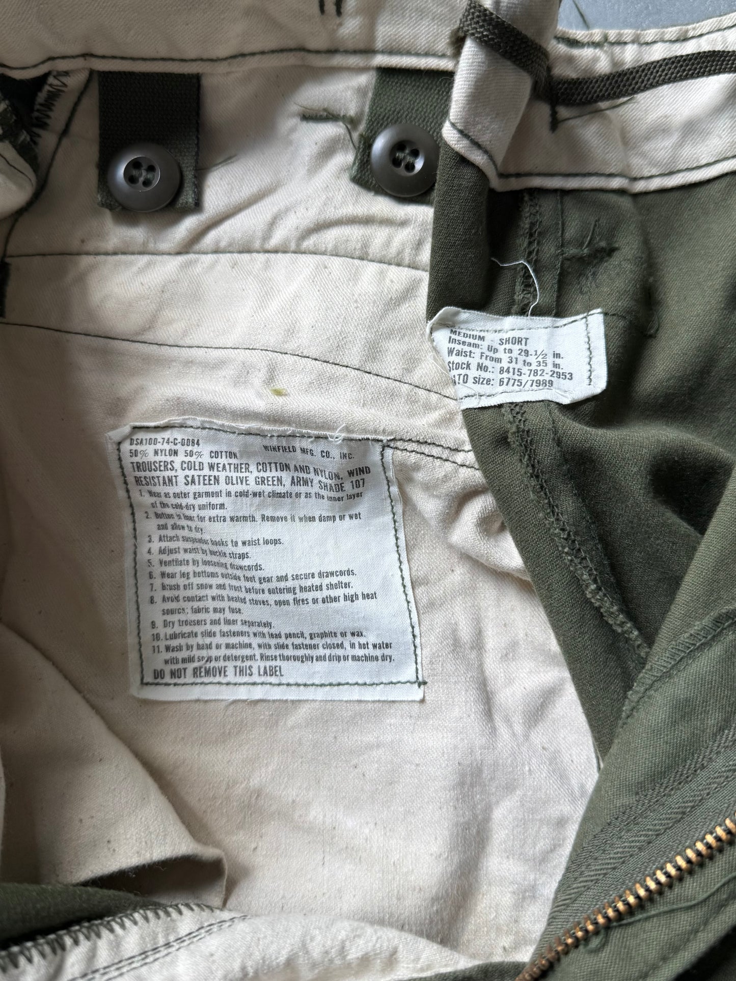 70's US ARMY M-65 cargo pants