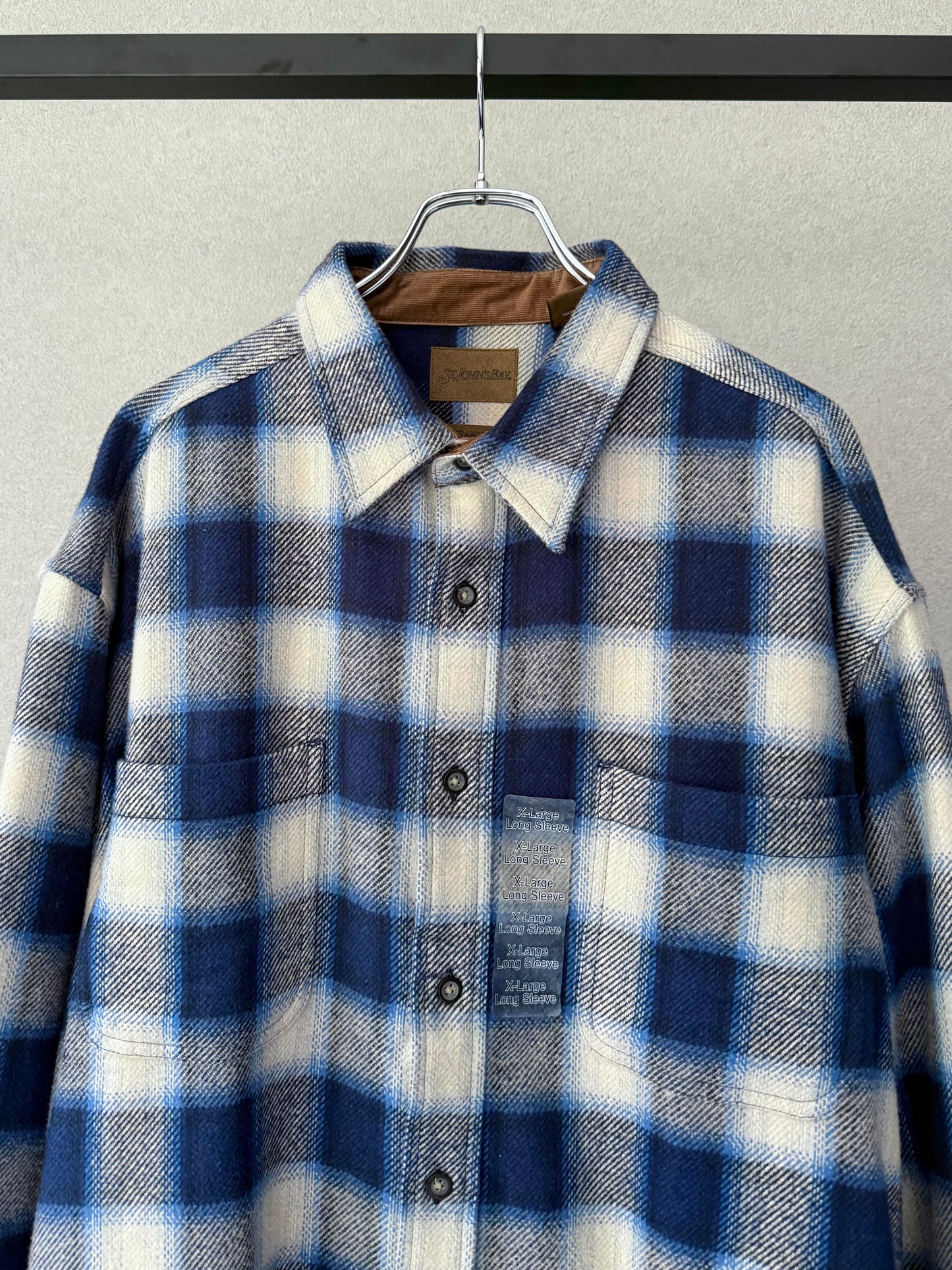 00's ST.JOHN'S BAY flannel shirt "DEAD STOCK"