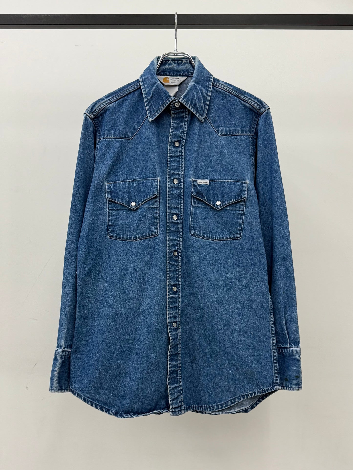 80's carhartt denim western shirt