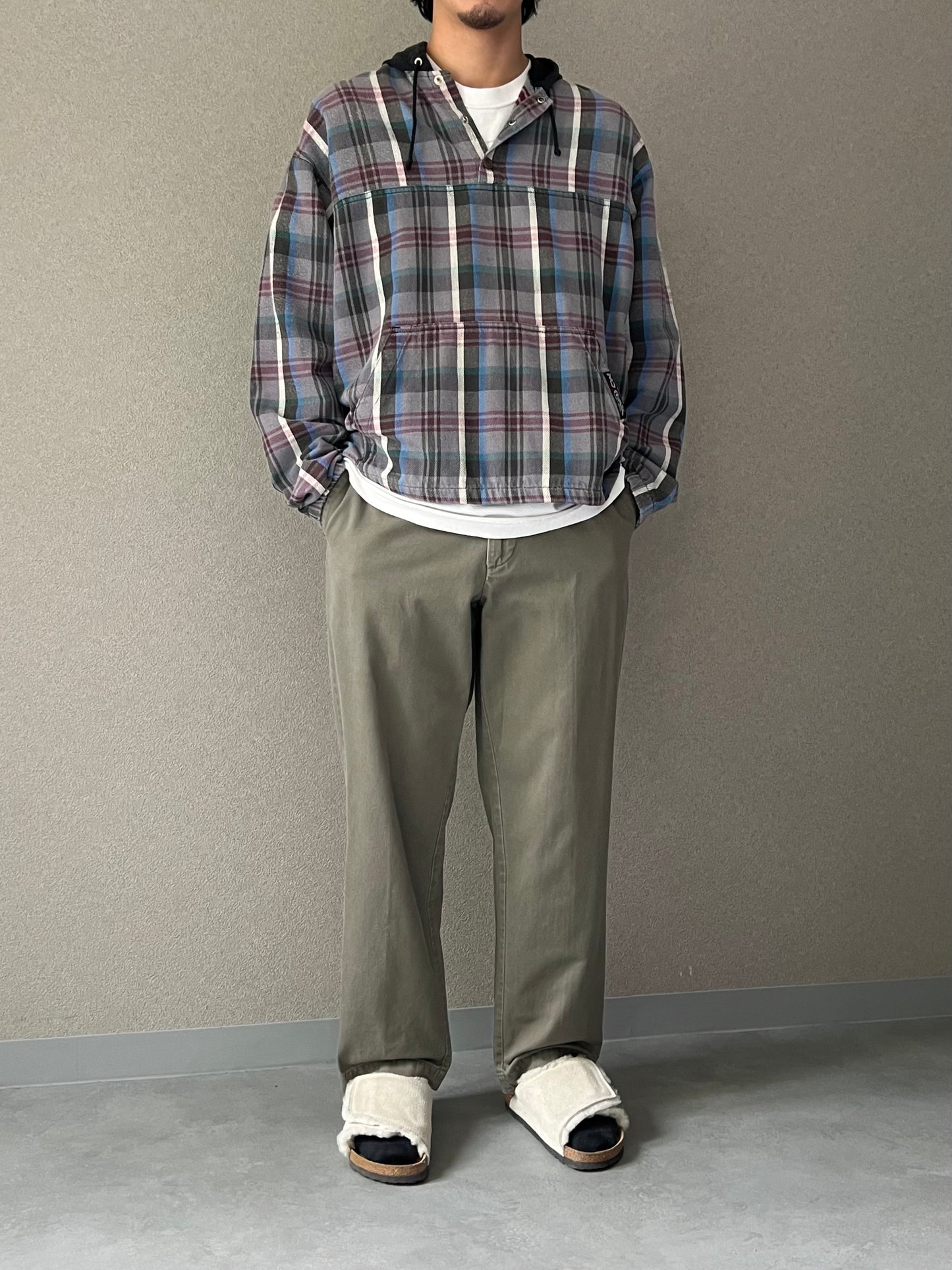 90's NO FEAR flannel pullover shirt "Made in USA"