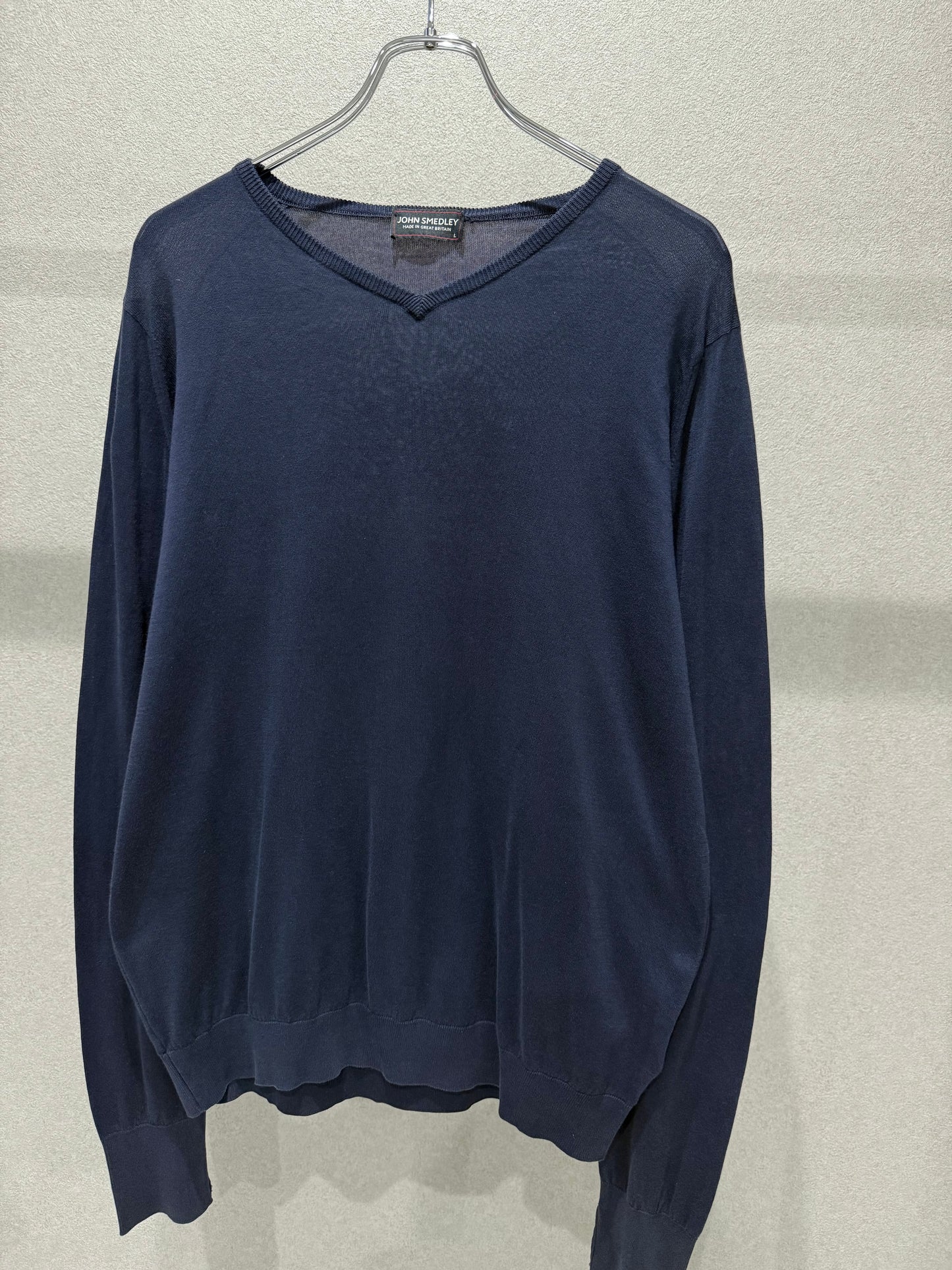 90's JOHN SMEDLEY cotton knit sweater "Made in GREAT BRITAIN"