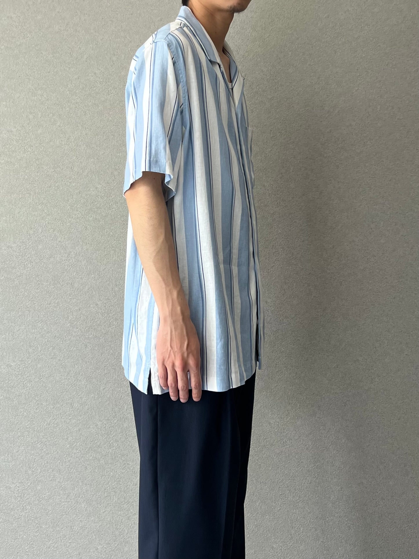 00's GAP linen×rayon open collar shirt