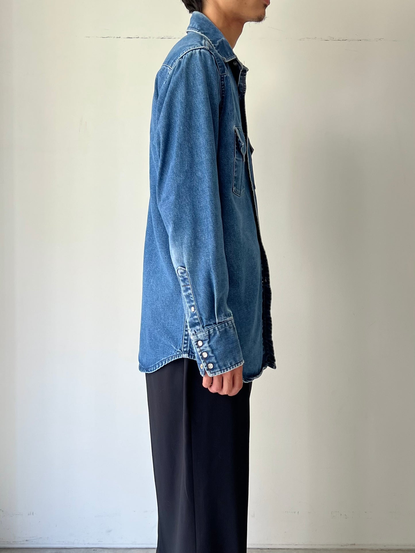 80's carhartt denim western shirt
