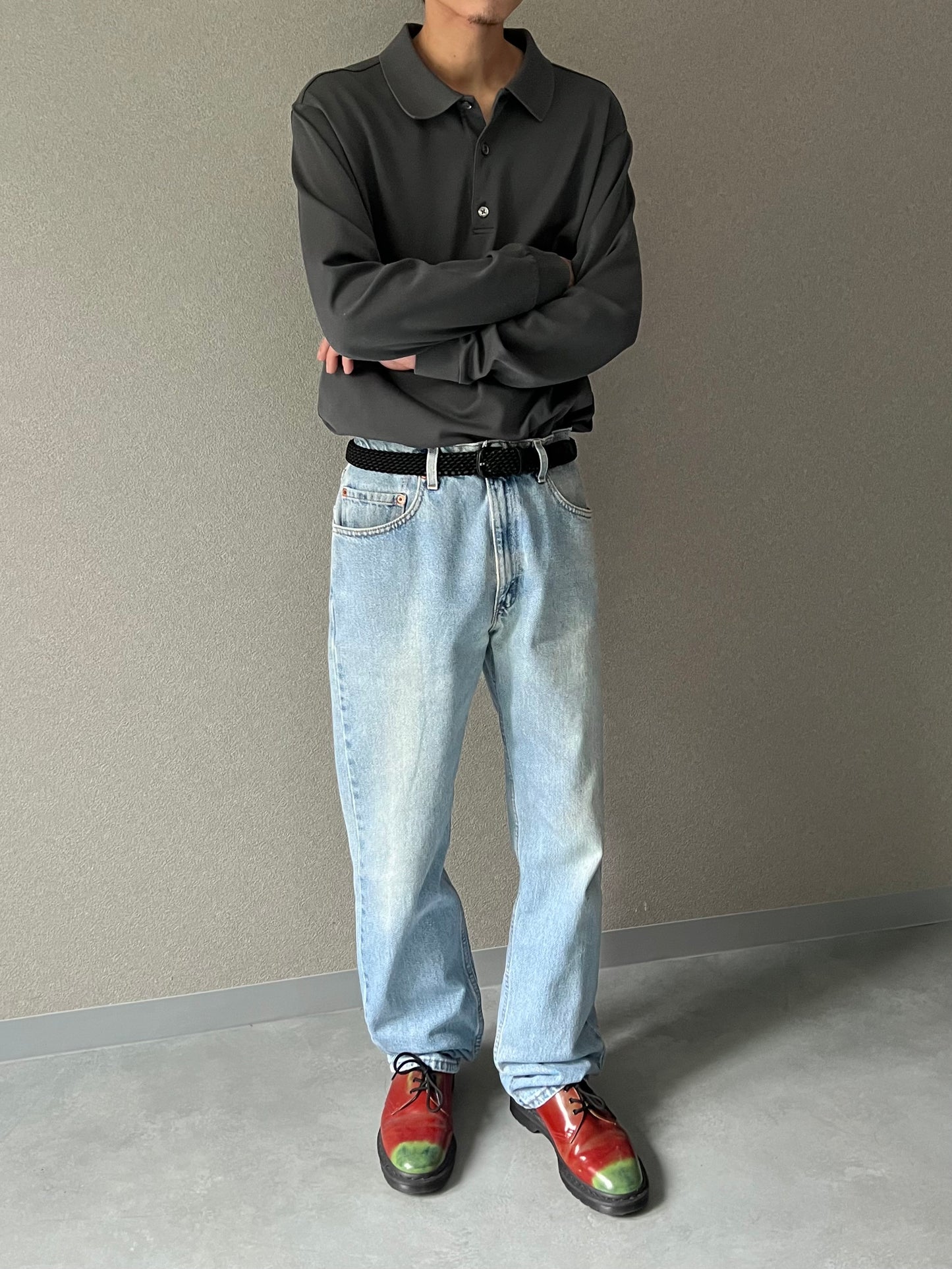 00's Neiman Marcus L/S polo shirt "Made in ITALY"