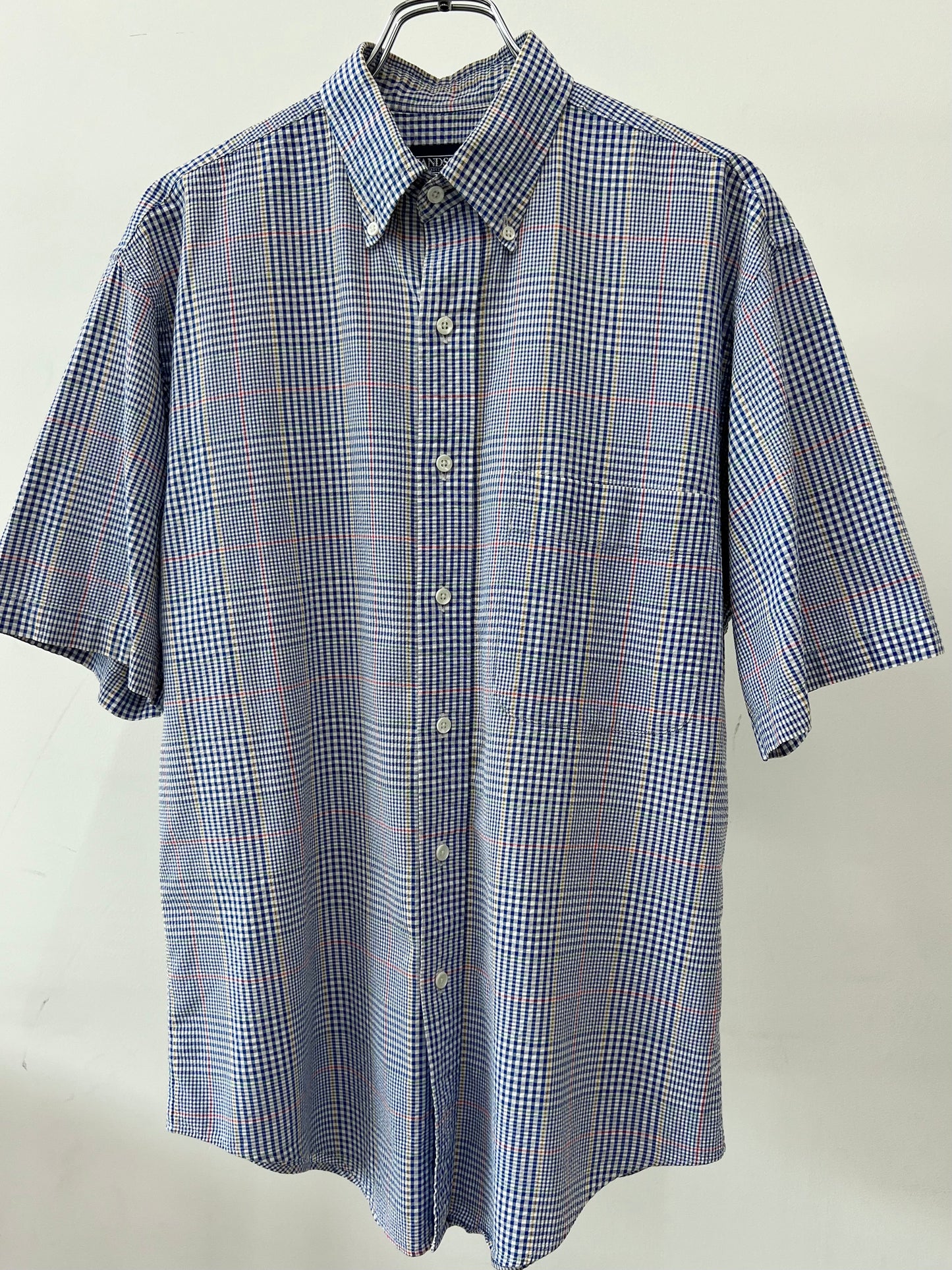 90's LANDS' END S/S seersucker shirt