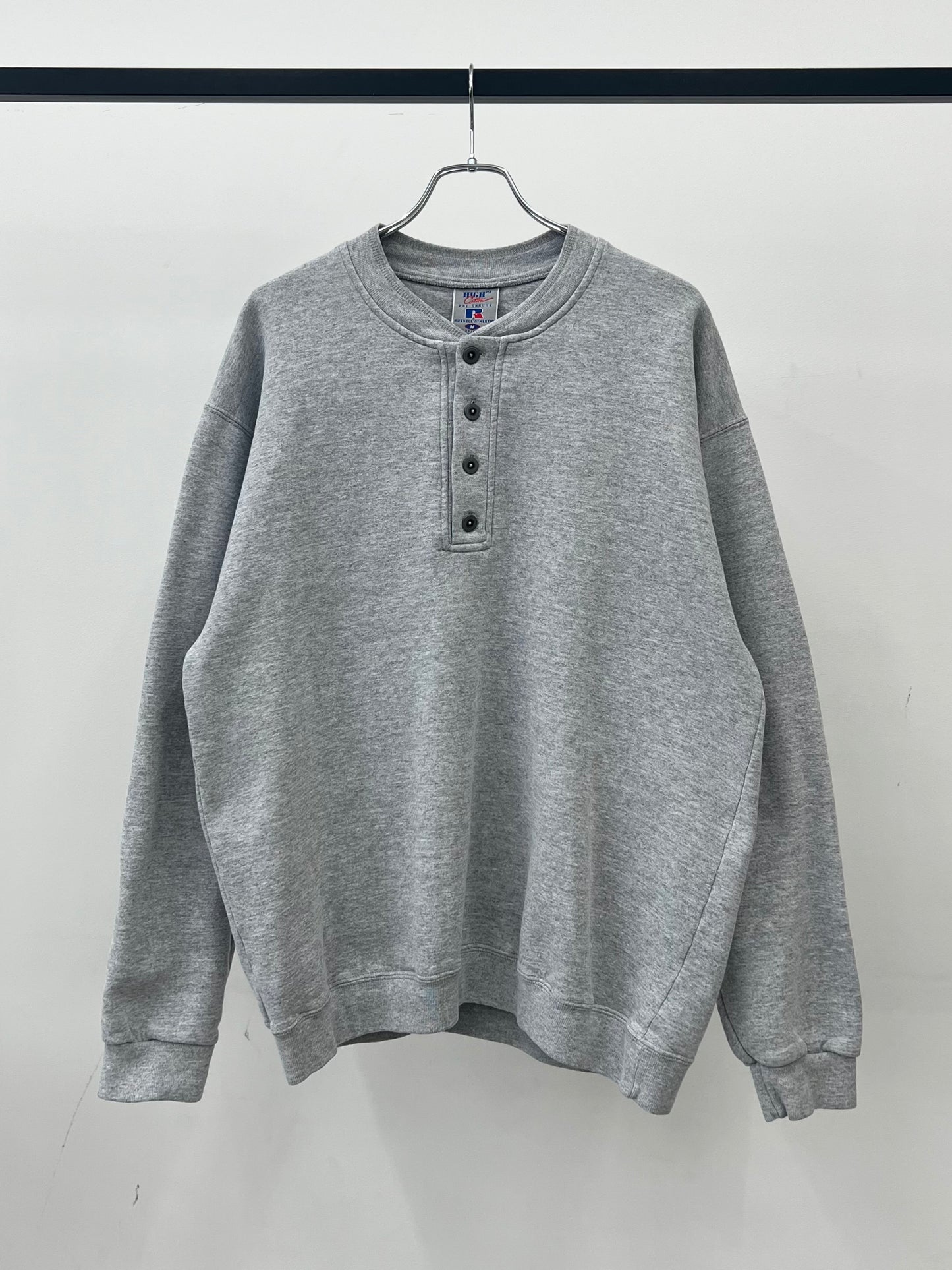90's RUSSELL henry neck sweater "HIGH COTTON"