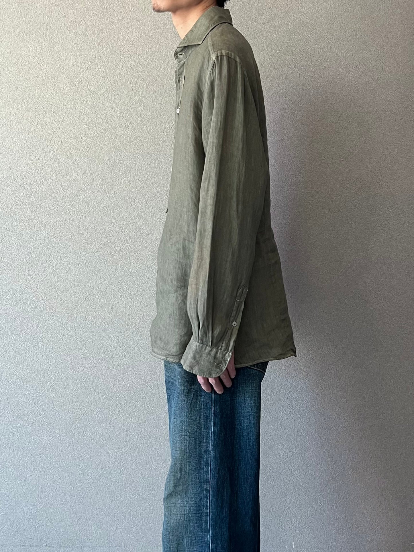 90's Paul Stuart pullover linen shirt "Made in ITALY"