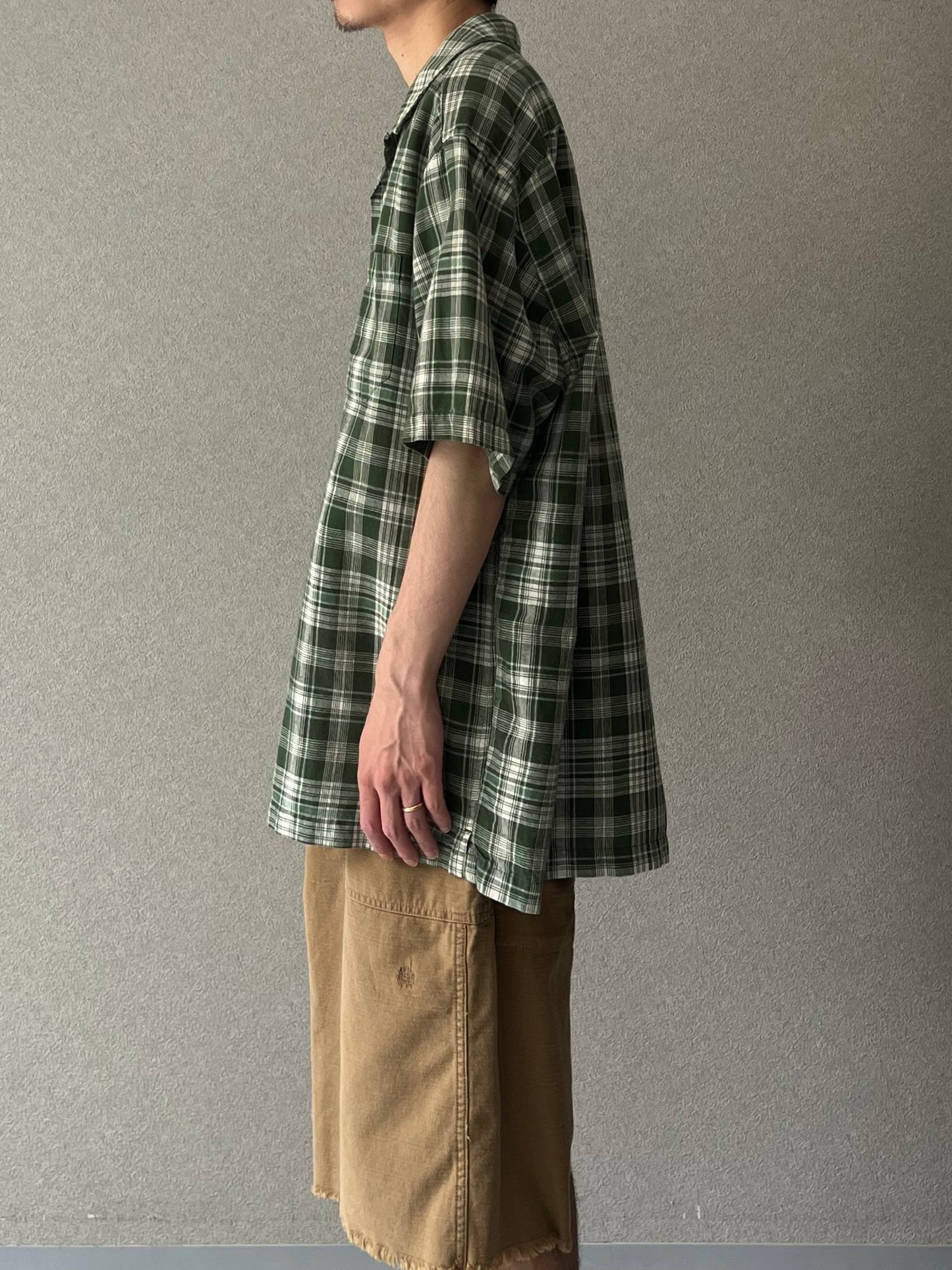 00's GAP linen × cotton open collar shirt