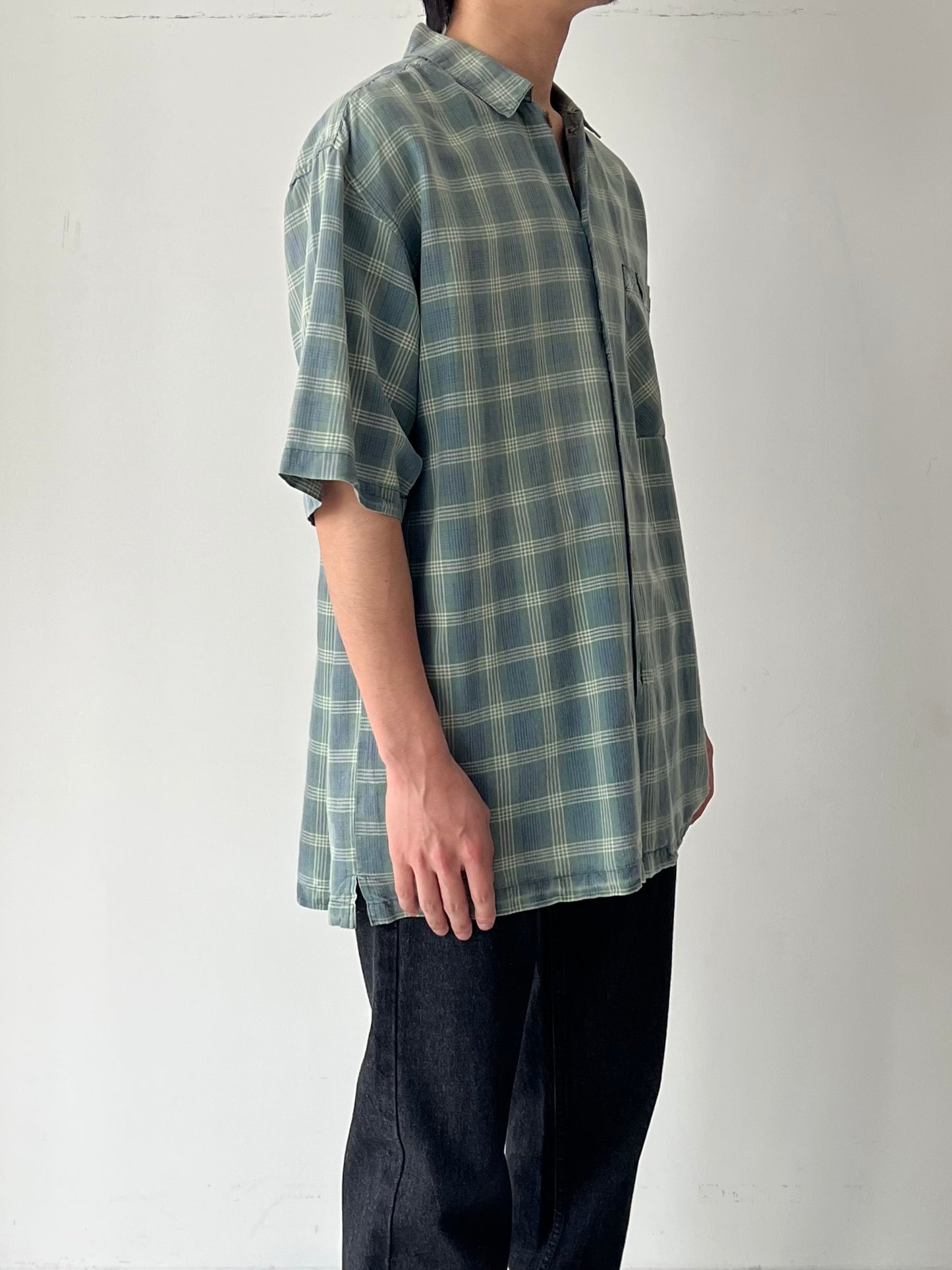 90's BUGLE BOY open collar shirt