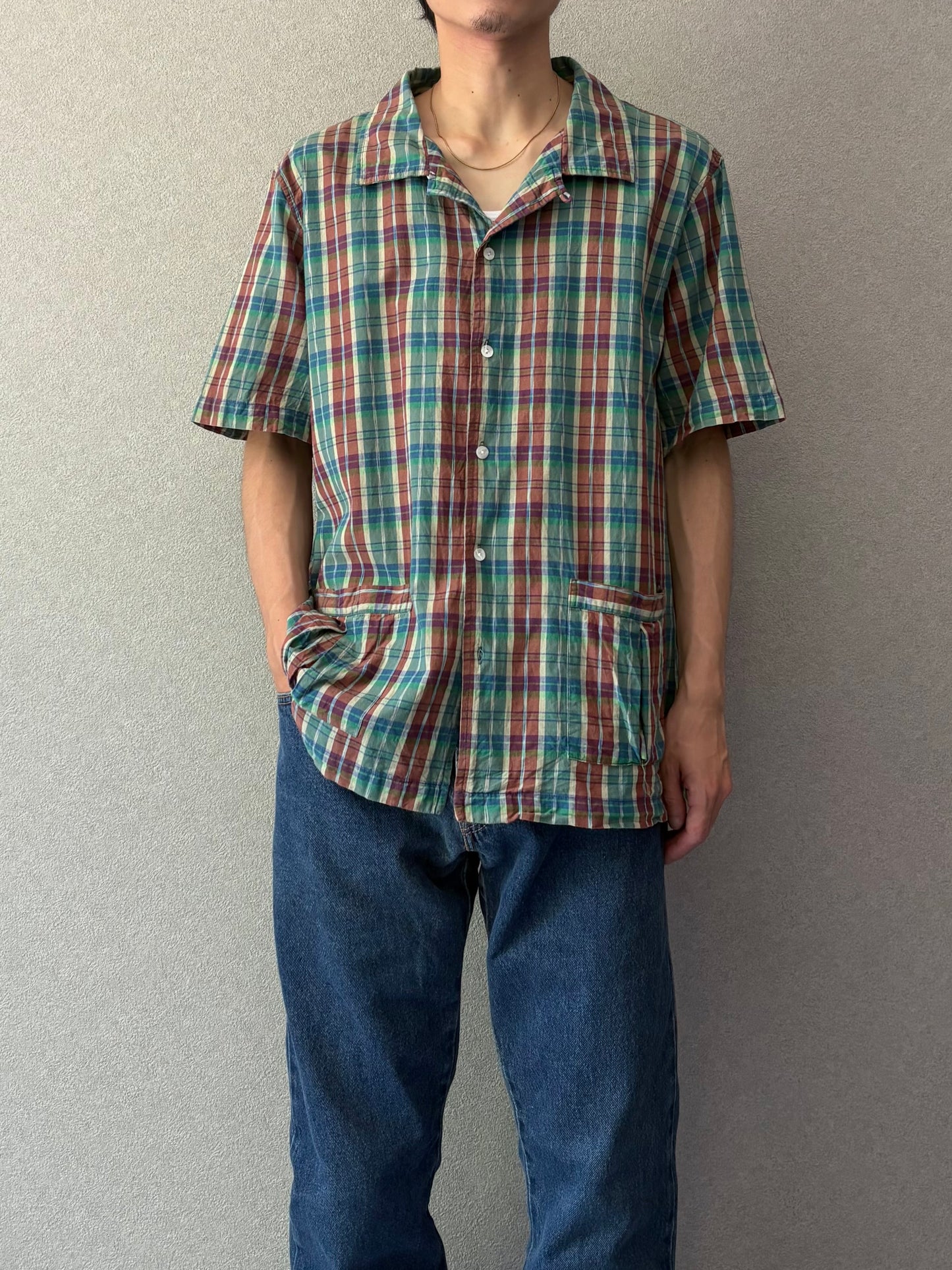 00's The J.Peterman Company open collar shirt