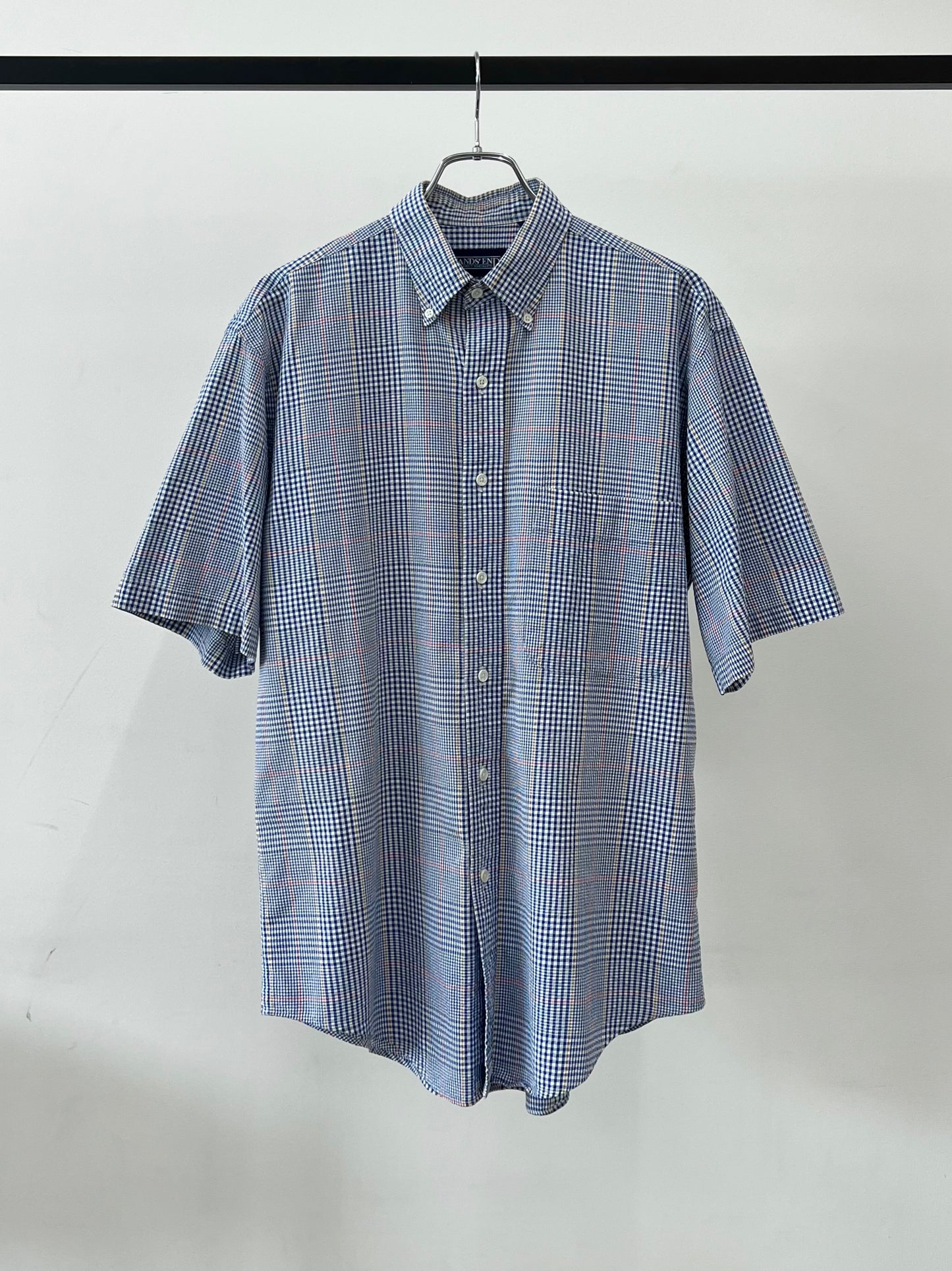 90's LANDS' END S/S seersucker shirt