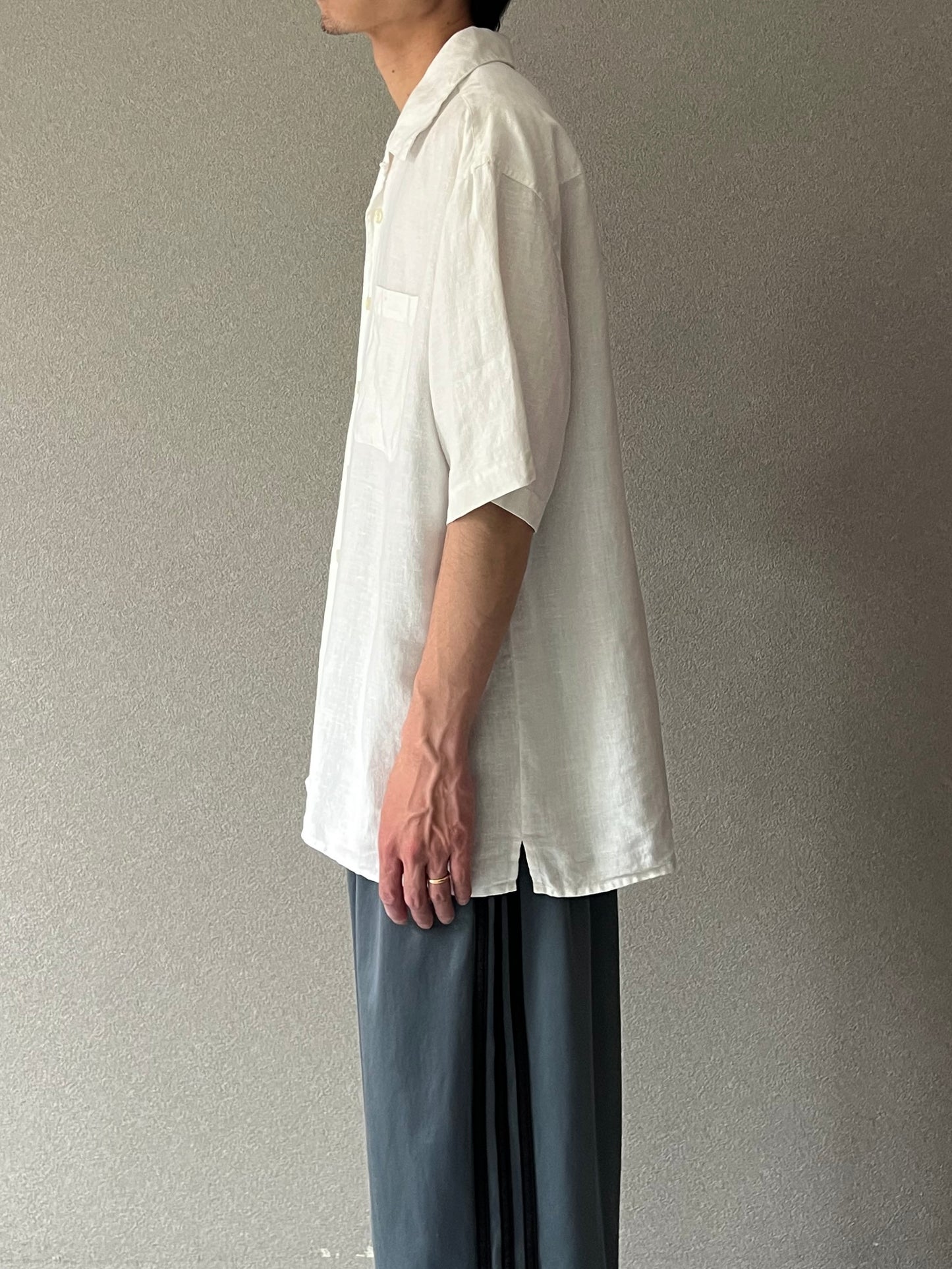 90's〜 maxwell & co. open collar linen shirt