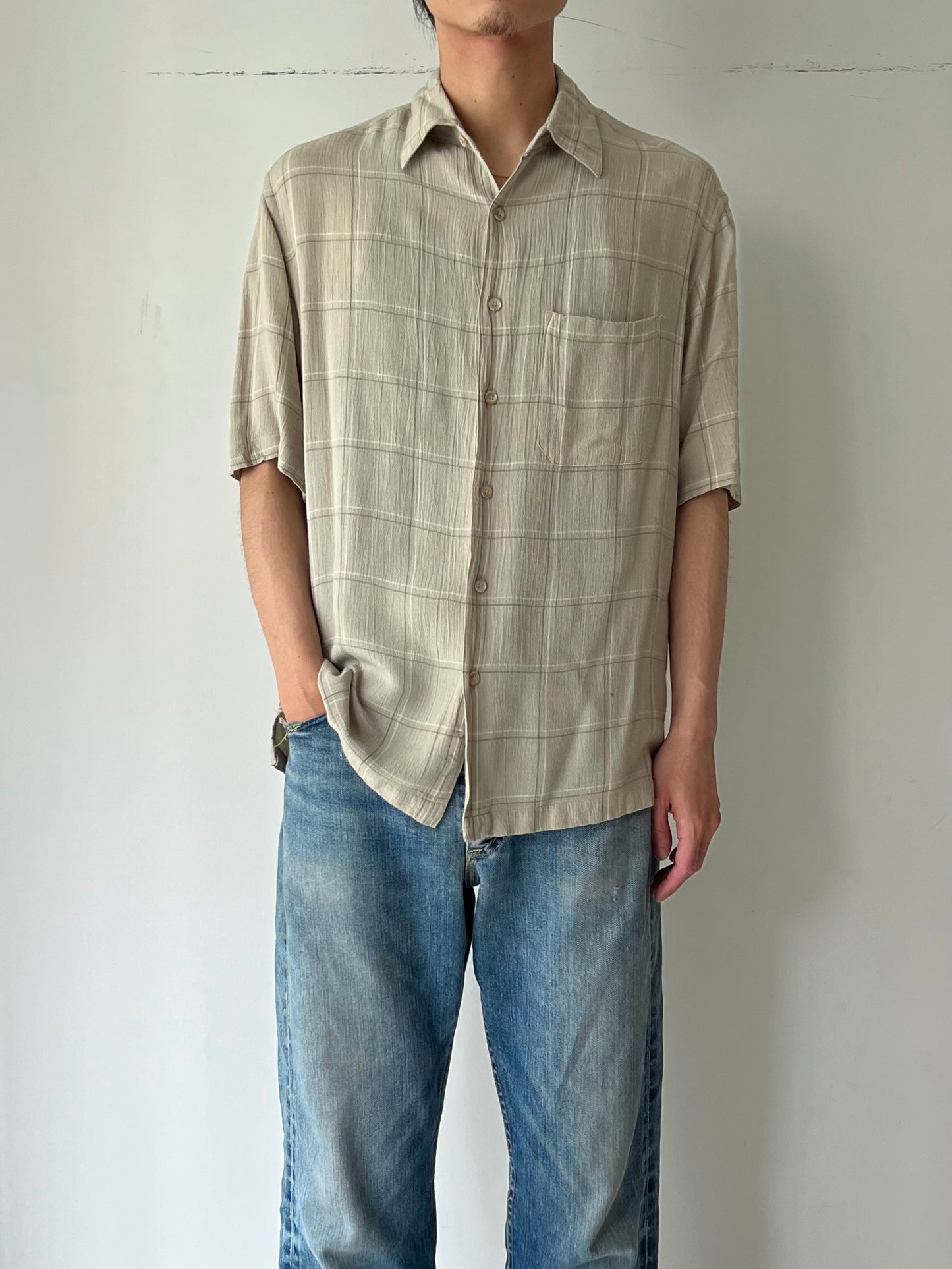 90's PERRY ELLIS rayon shirt