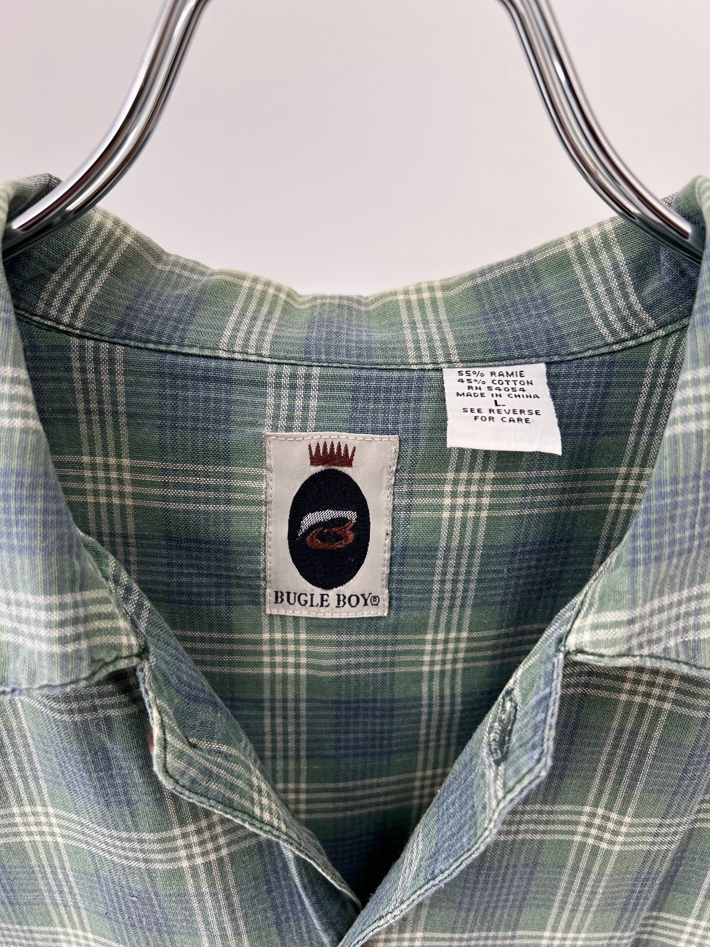 90's BUGLE BOY open collar shirt