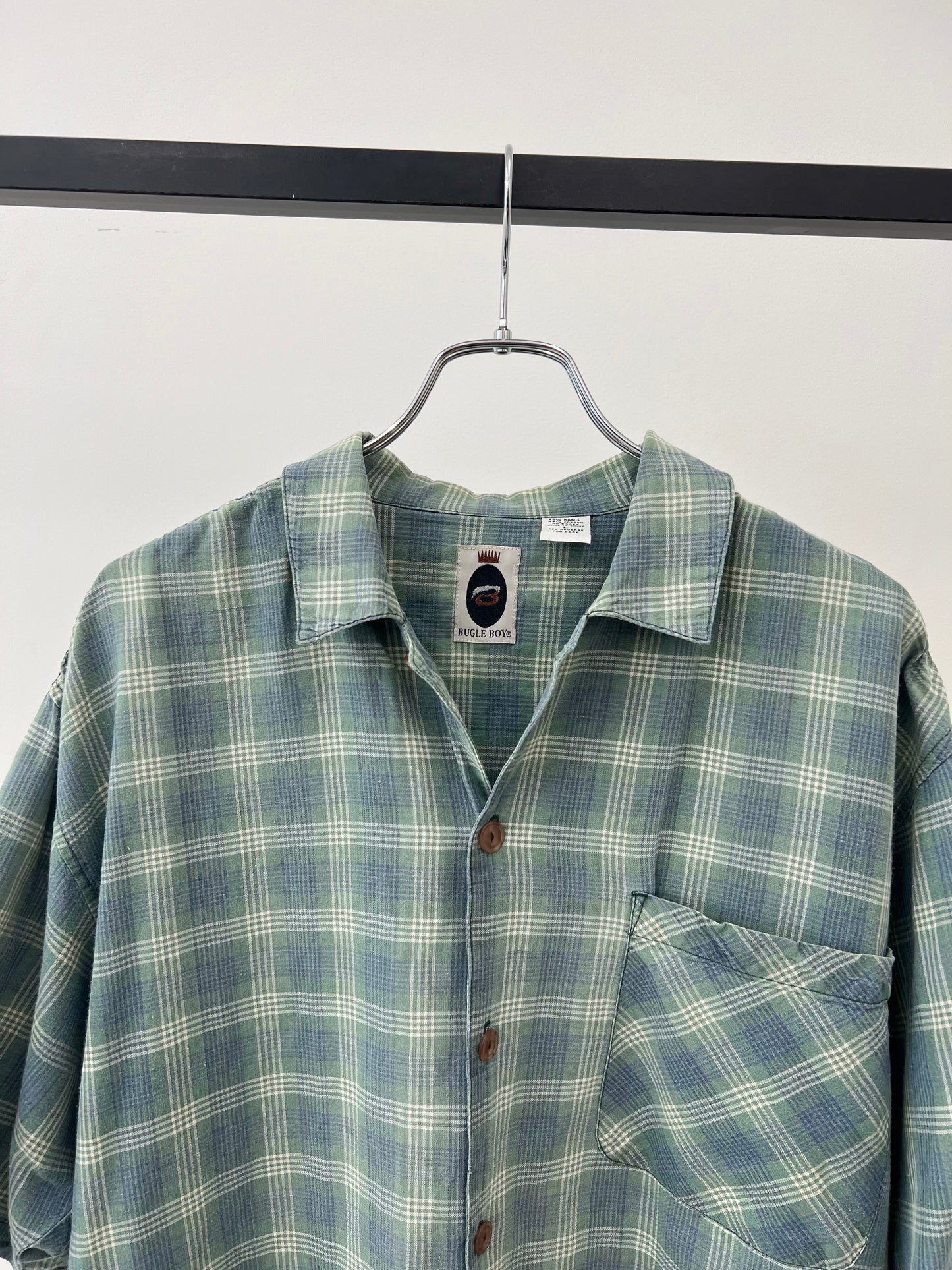 90's BUGLE BOY open collar shirt