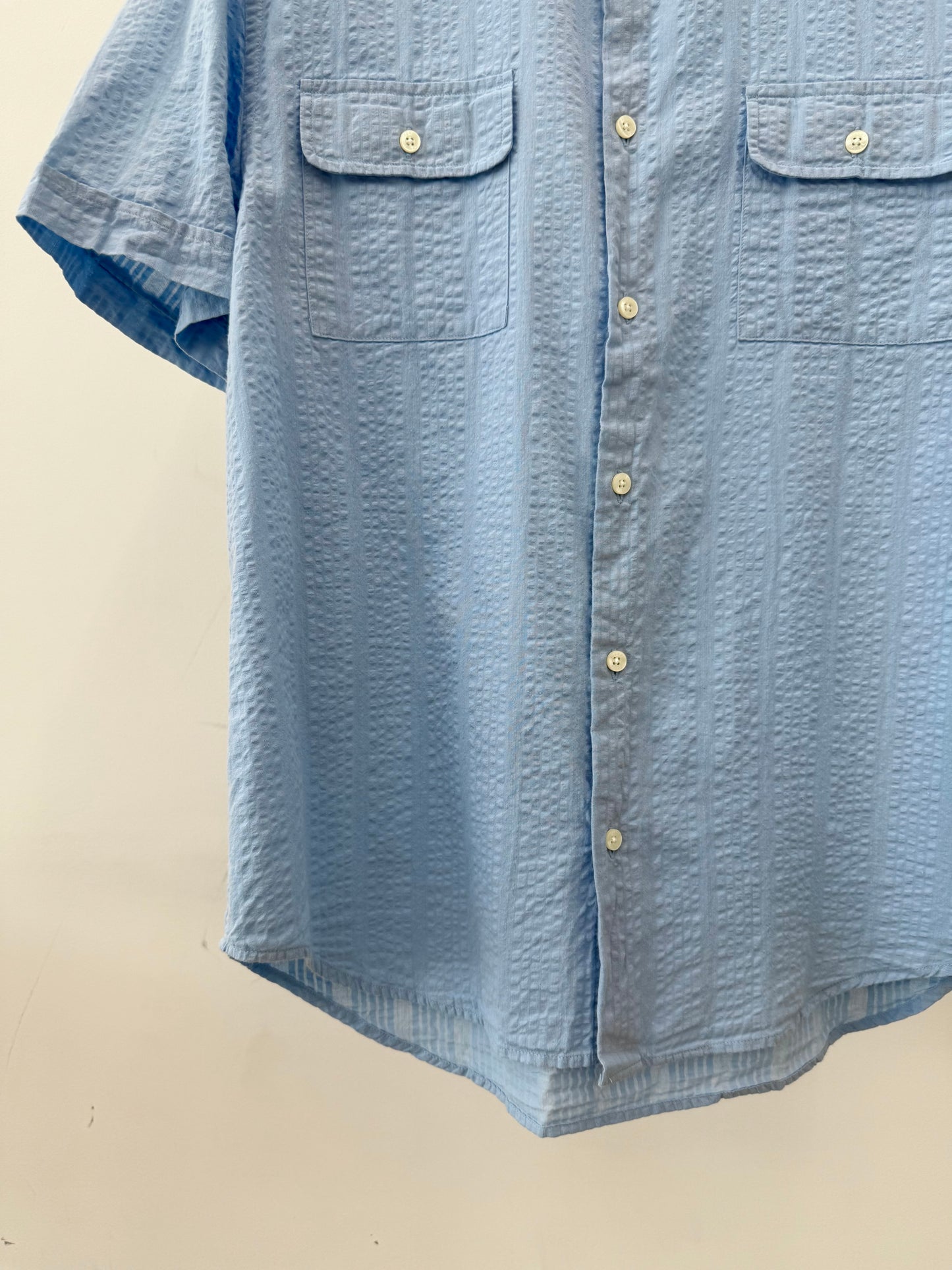 00's PERRY ELLIS seersucker shirt
