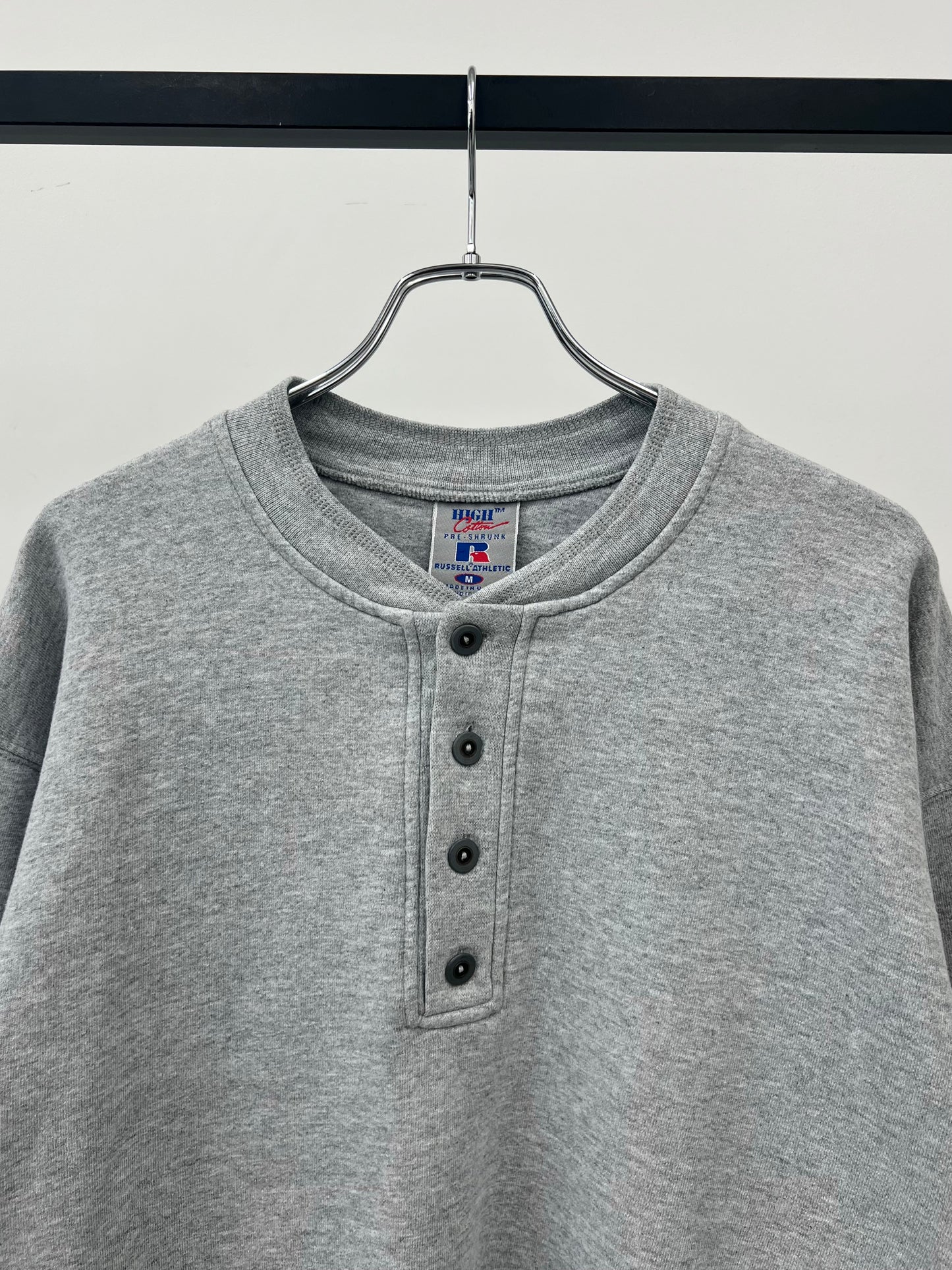 90's RUSSELL henry neck sweater "HIGH COTTON"