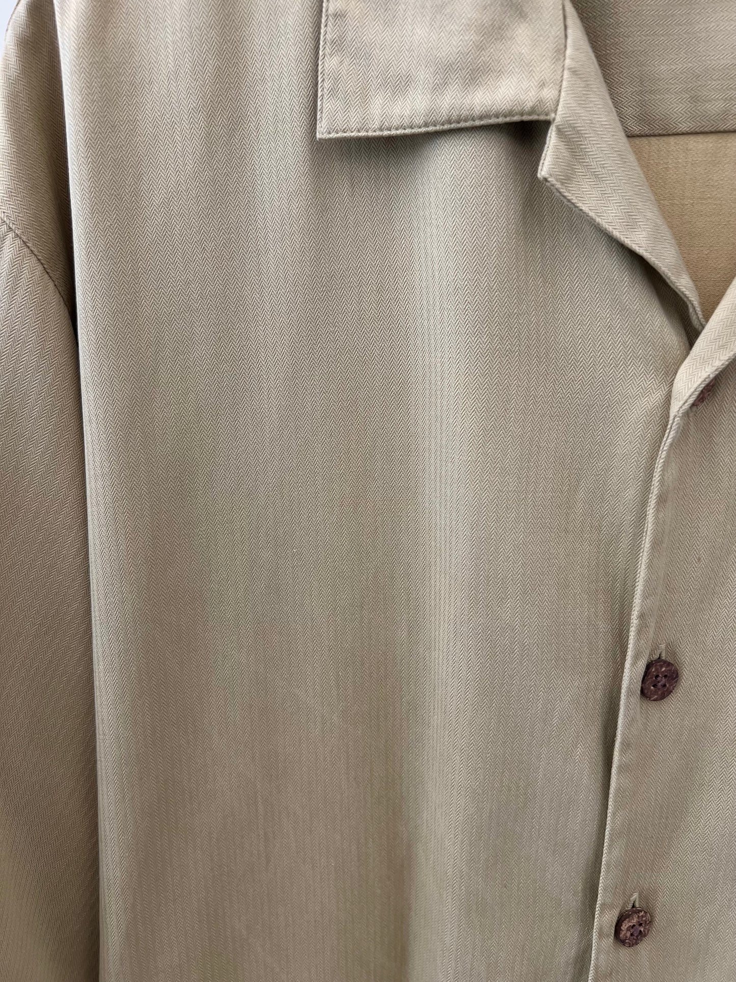 00's Tommy Bahama open collar silk shirt