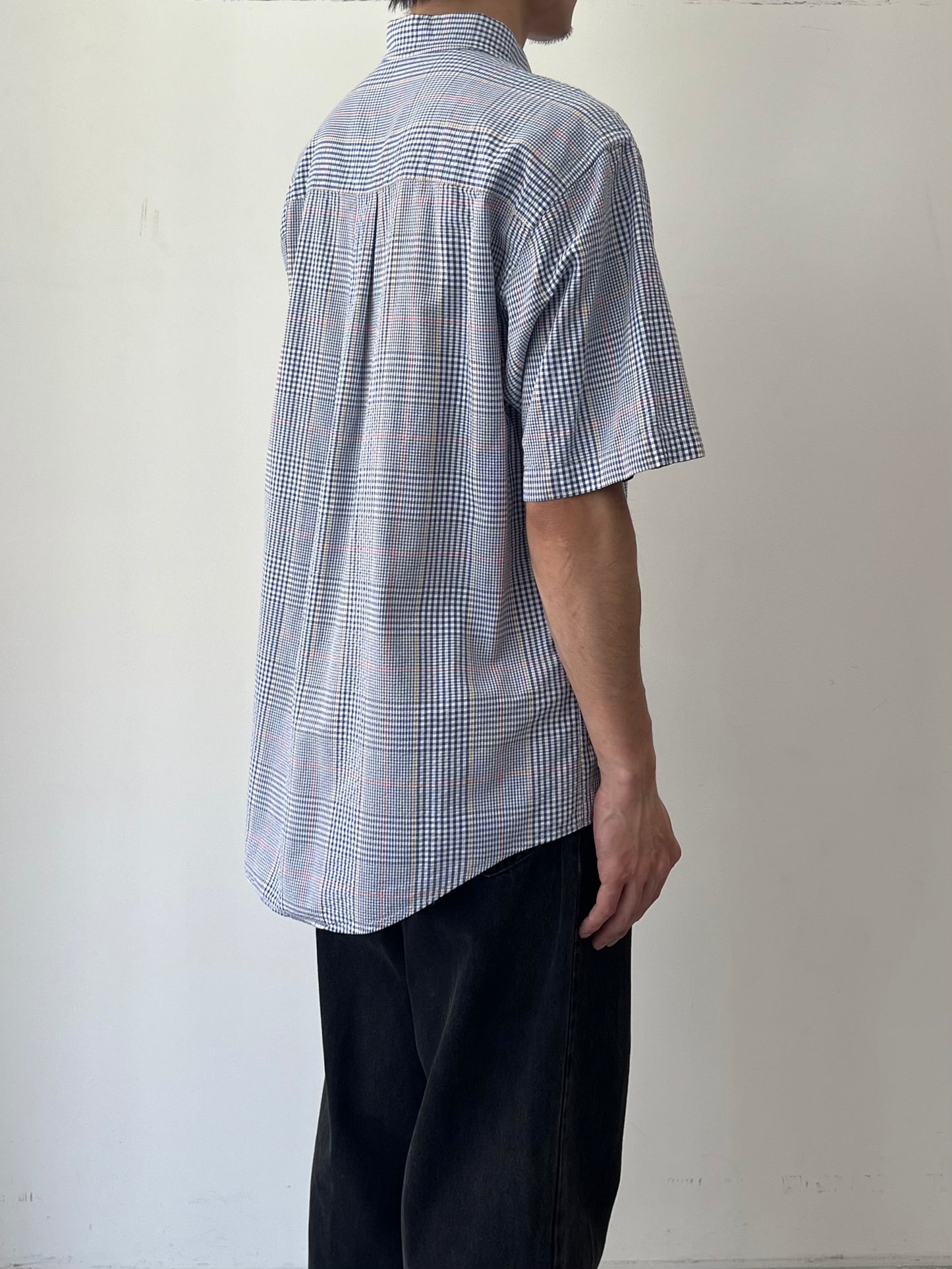 90's LANDS' END S/S seersucker shirt