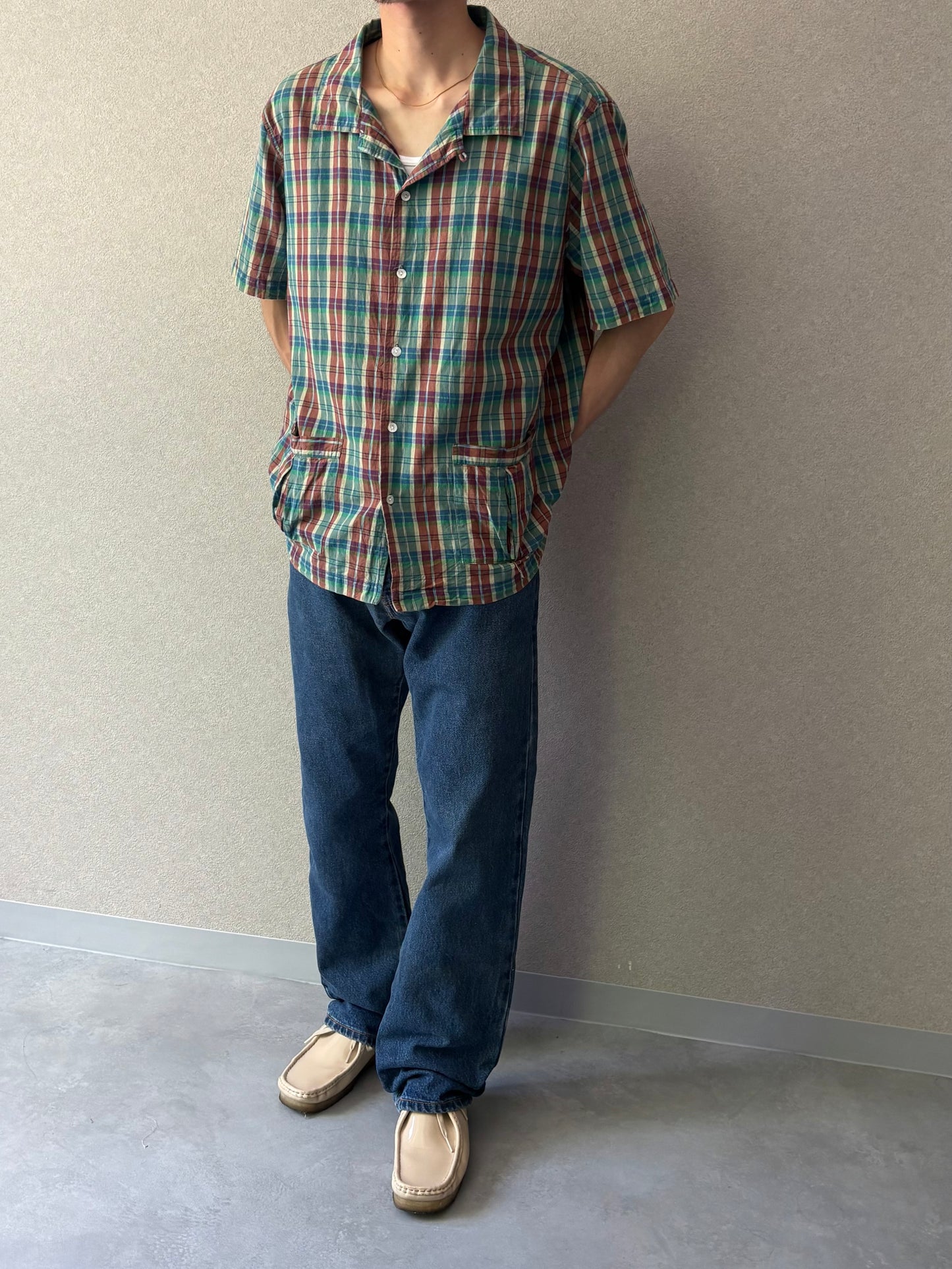 00's The J.Peterman Company open collar shirt