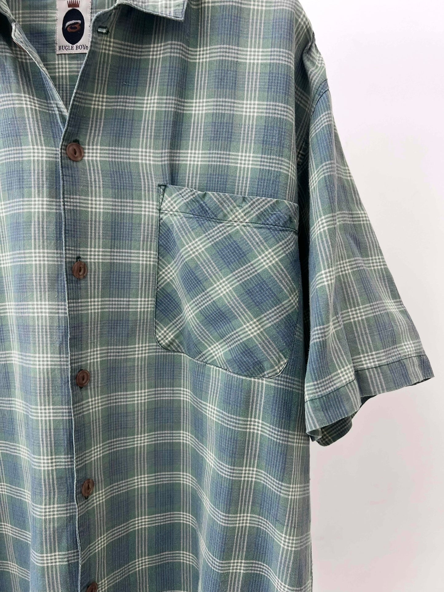 90's BUGLE BOY open collar shirt