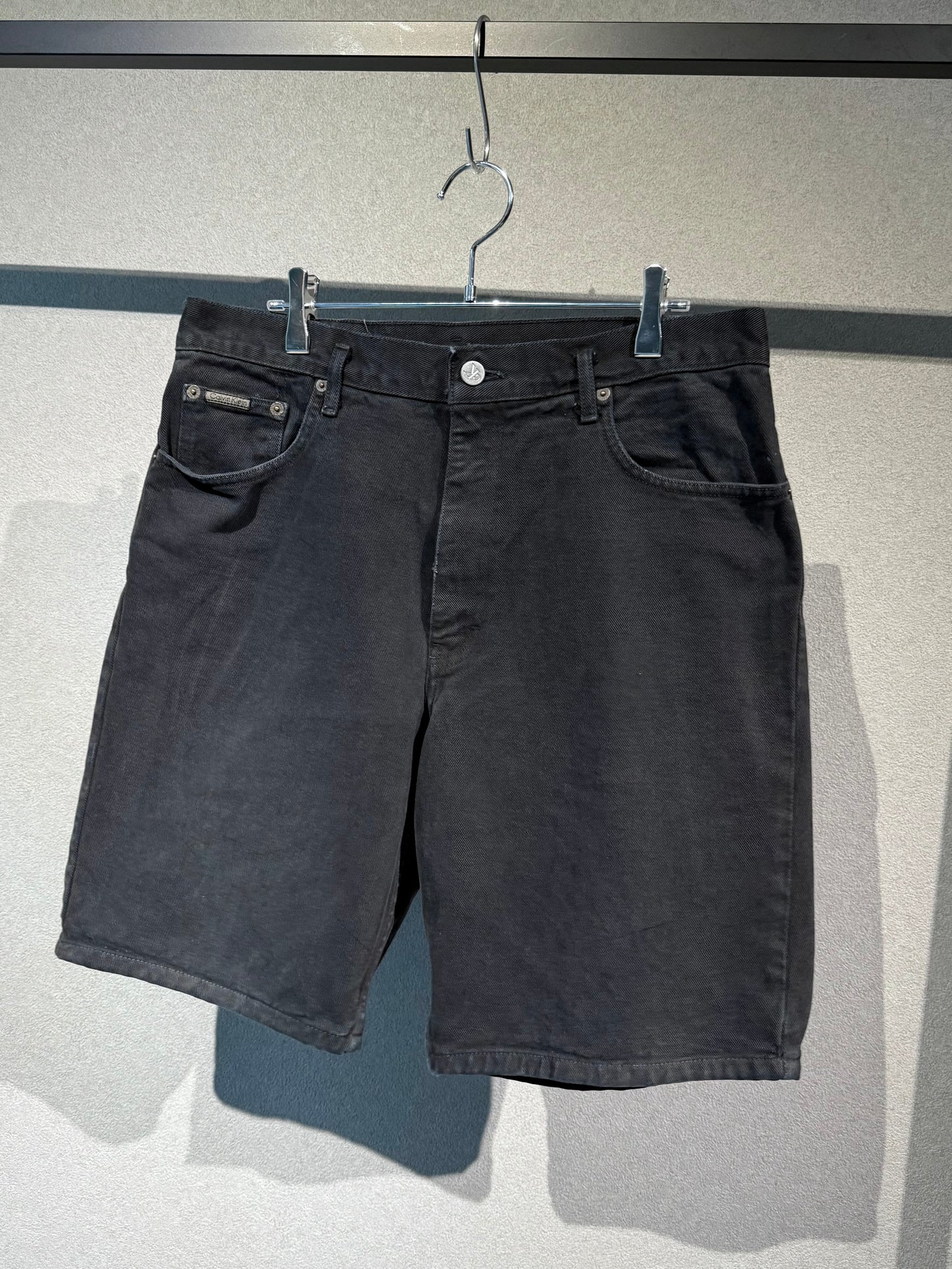 90's Calvin Klein black denim shorts