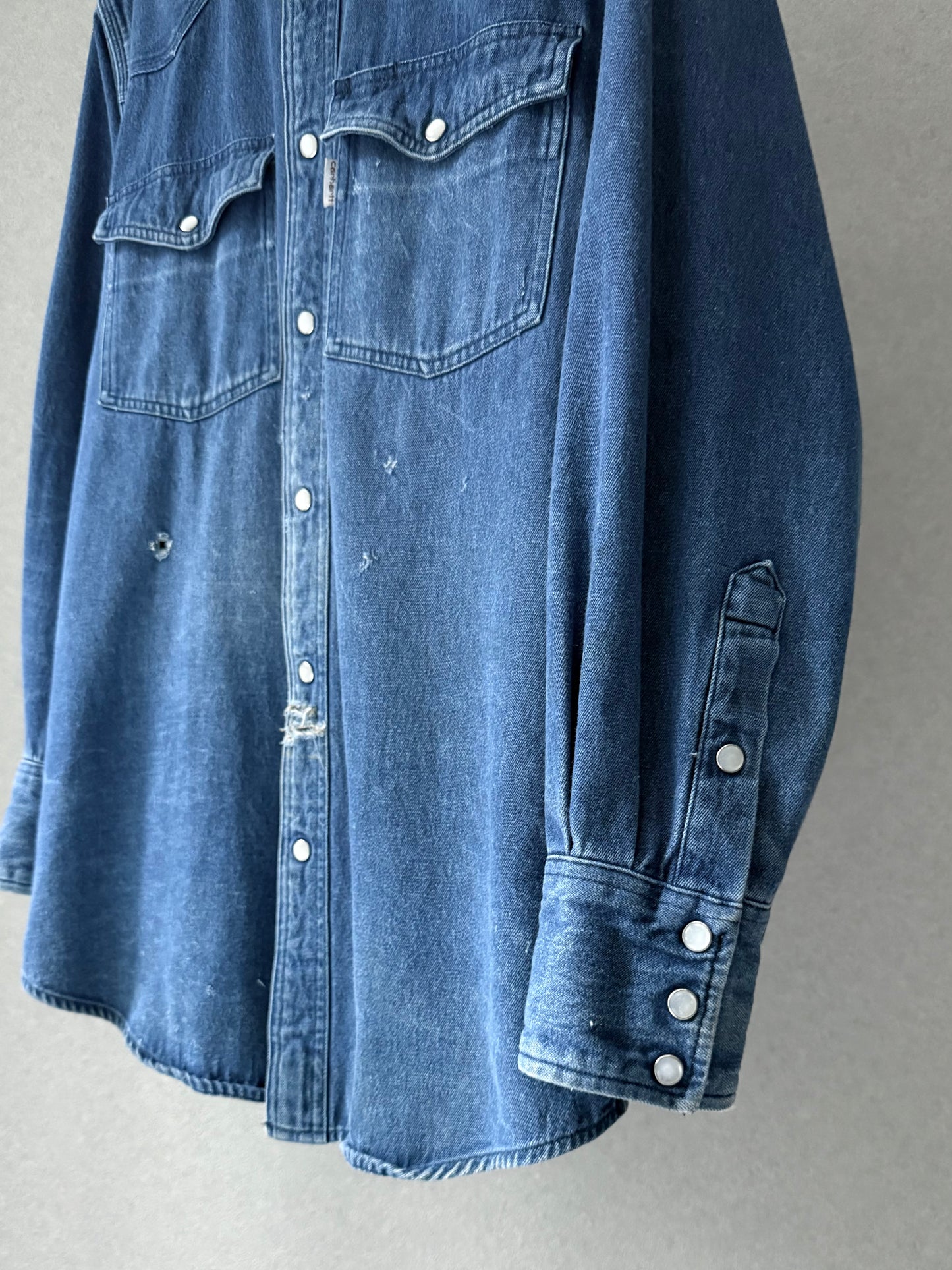 90's carhartt denim western shirt