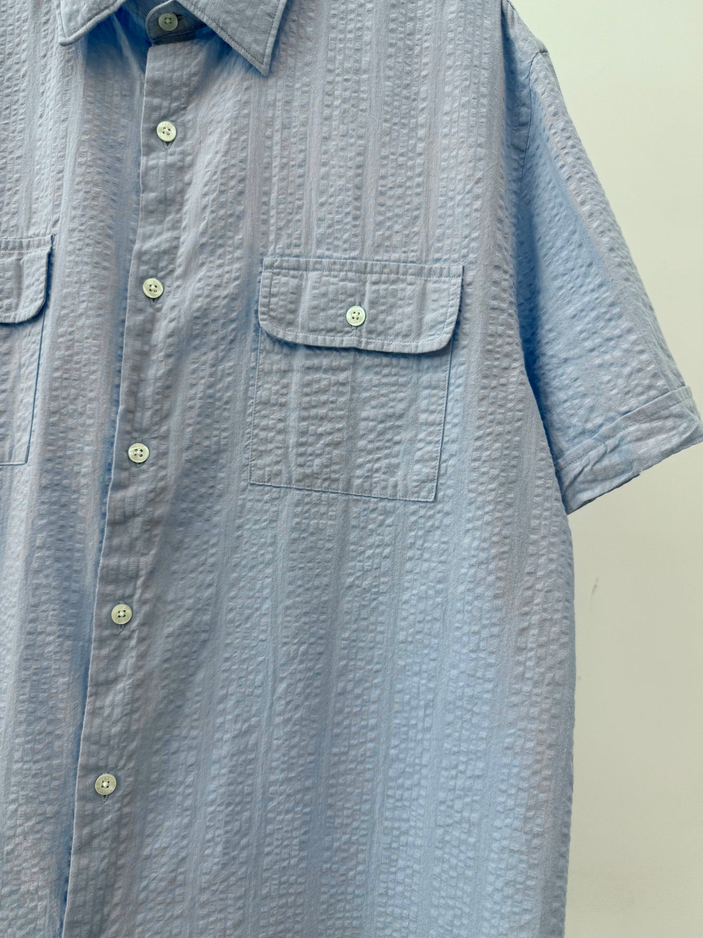 00's PERRY ELLIS seersucker shirt