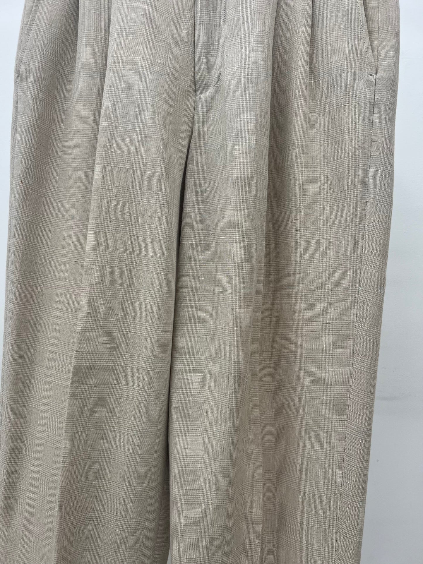 90's claibone check pattern linen slacks